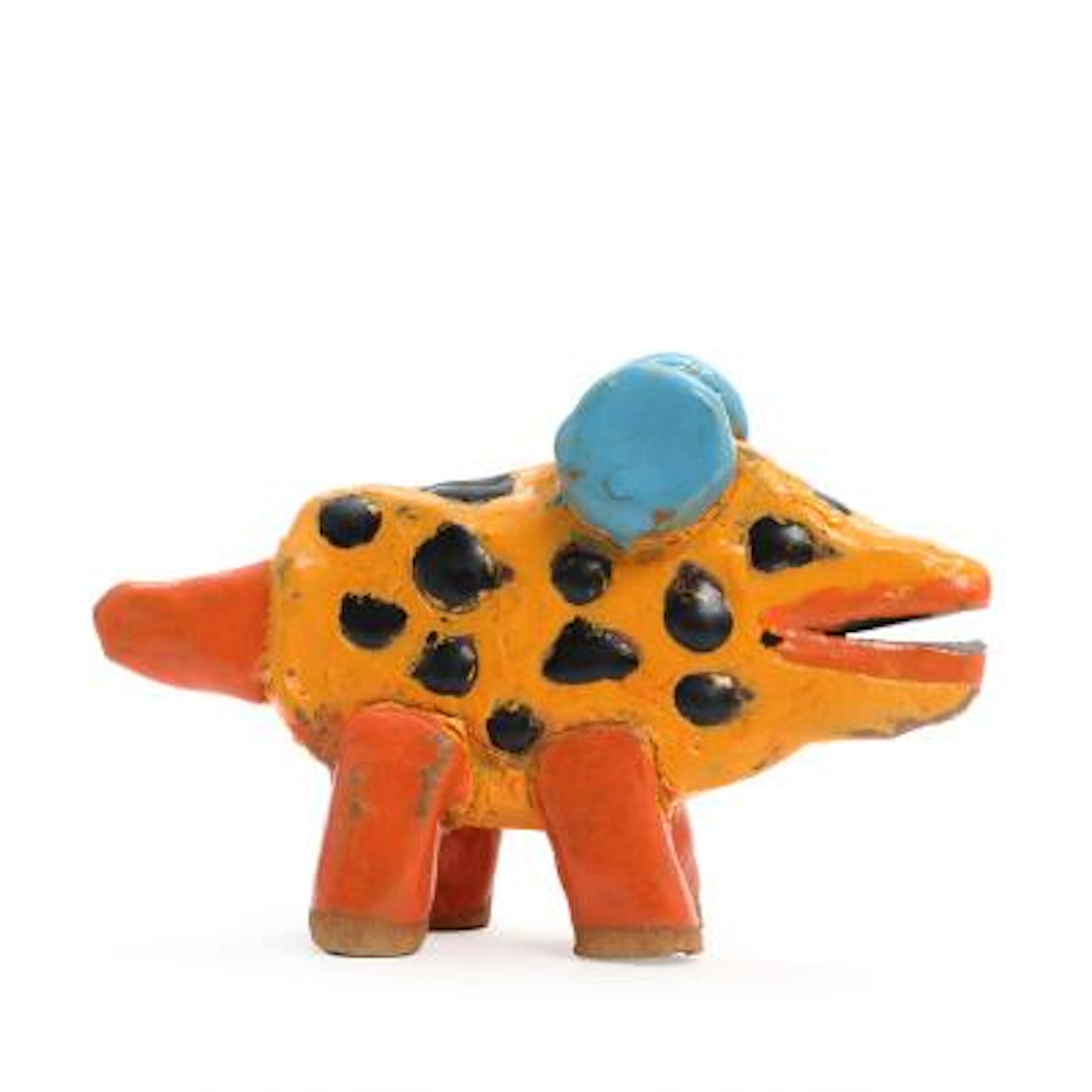 Leif Sylvester: "Brilledyr". Signed LS. Polychrome stoneware. H. 9.