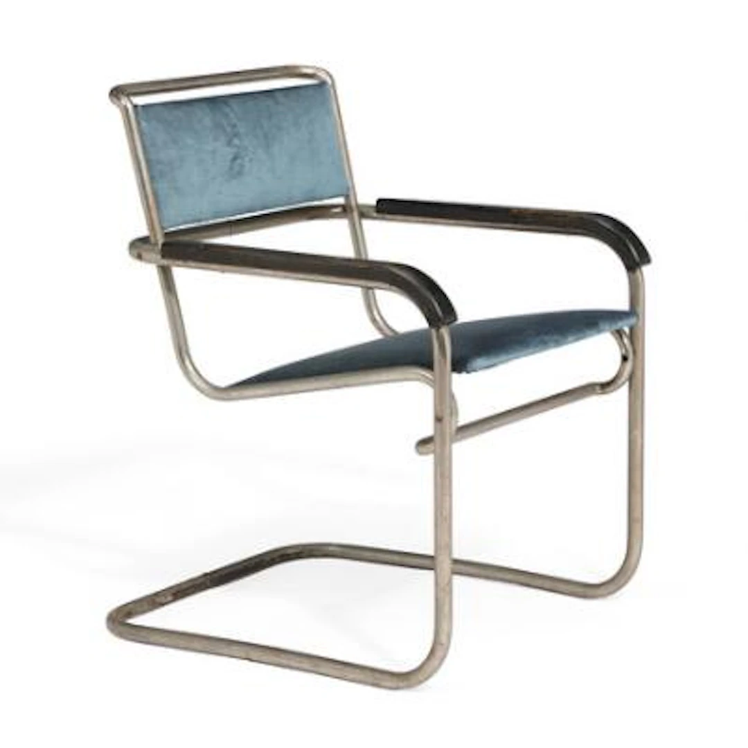 Swedish design: Cantilever funkis chair with nickel-plated steel tube