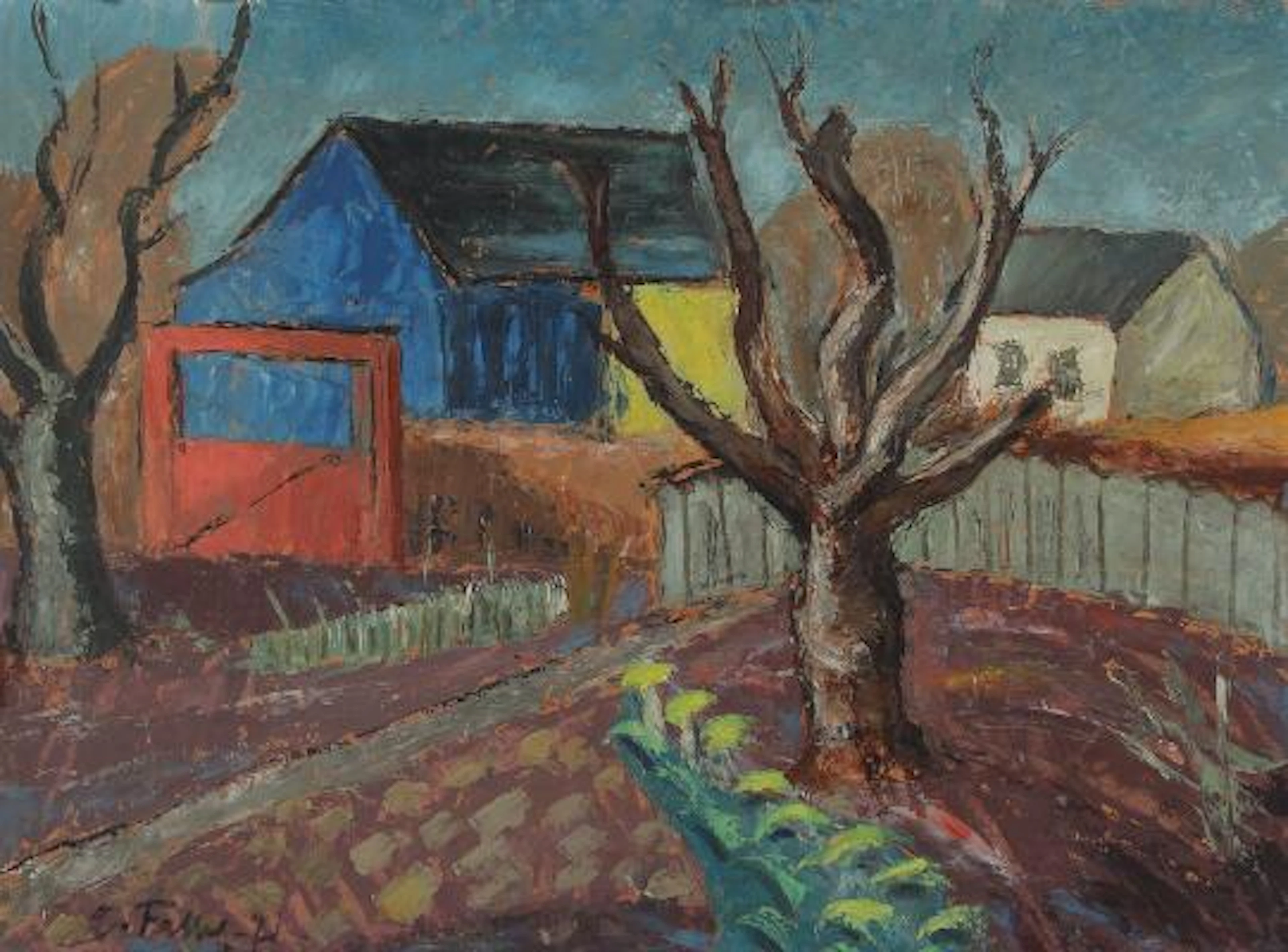 Carl Falbe-Hansen: Coastal landscape, 1934. Signed C. Falbe H. Oil
