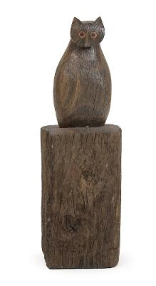 Jacob Hermann: Cat. Signed monogram. A carved bog oak figure with