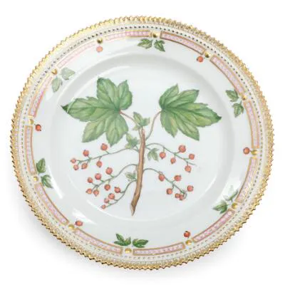 'Flora Danica'. An enamelled and gilt porcelain dish painted with