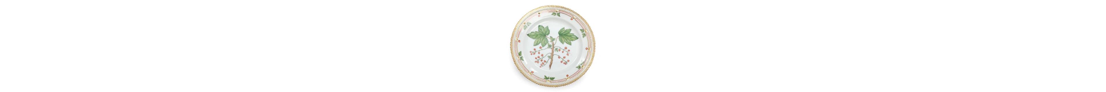 'Flora Danica'. An enamelled and gilt porcelain dish painted with
