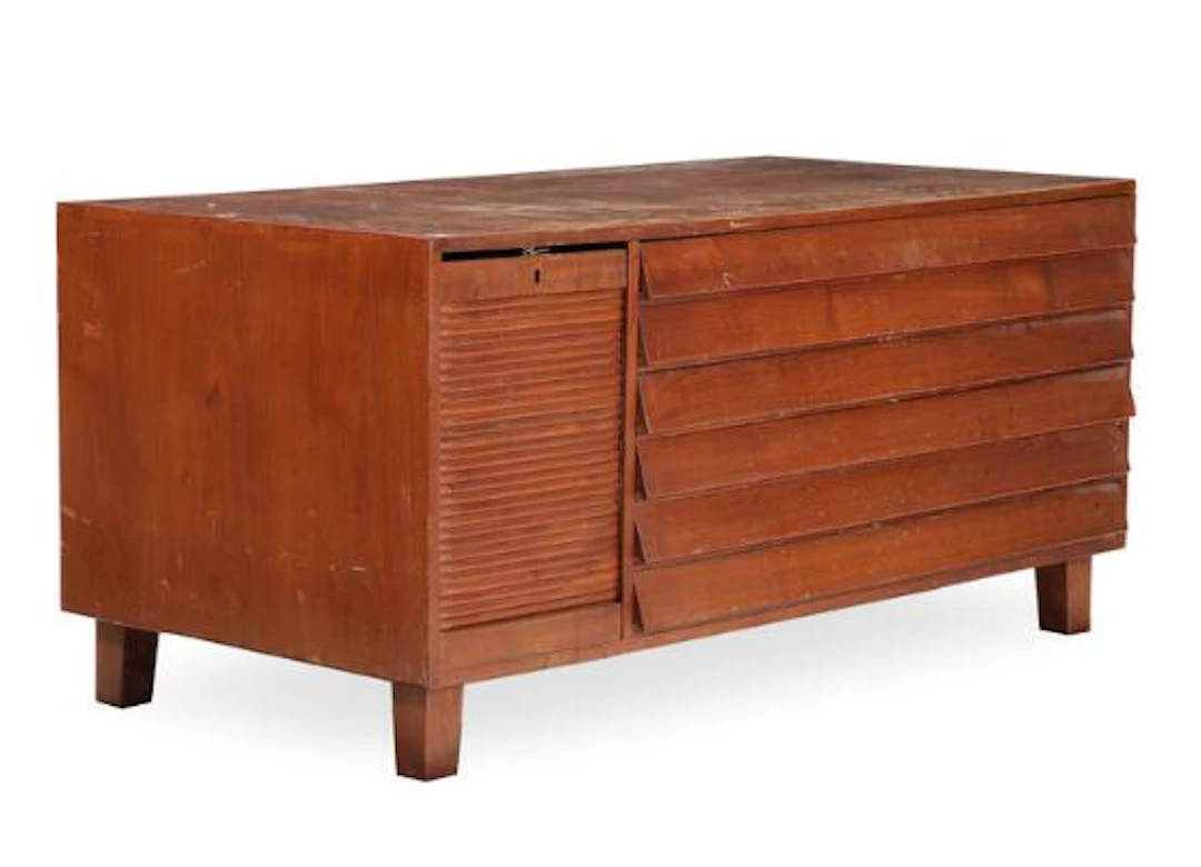 Chr. Nygaard Andersen: A mahogany drawing cabinet, front with six