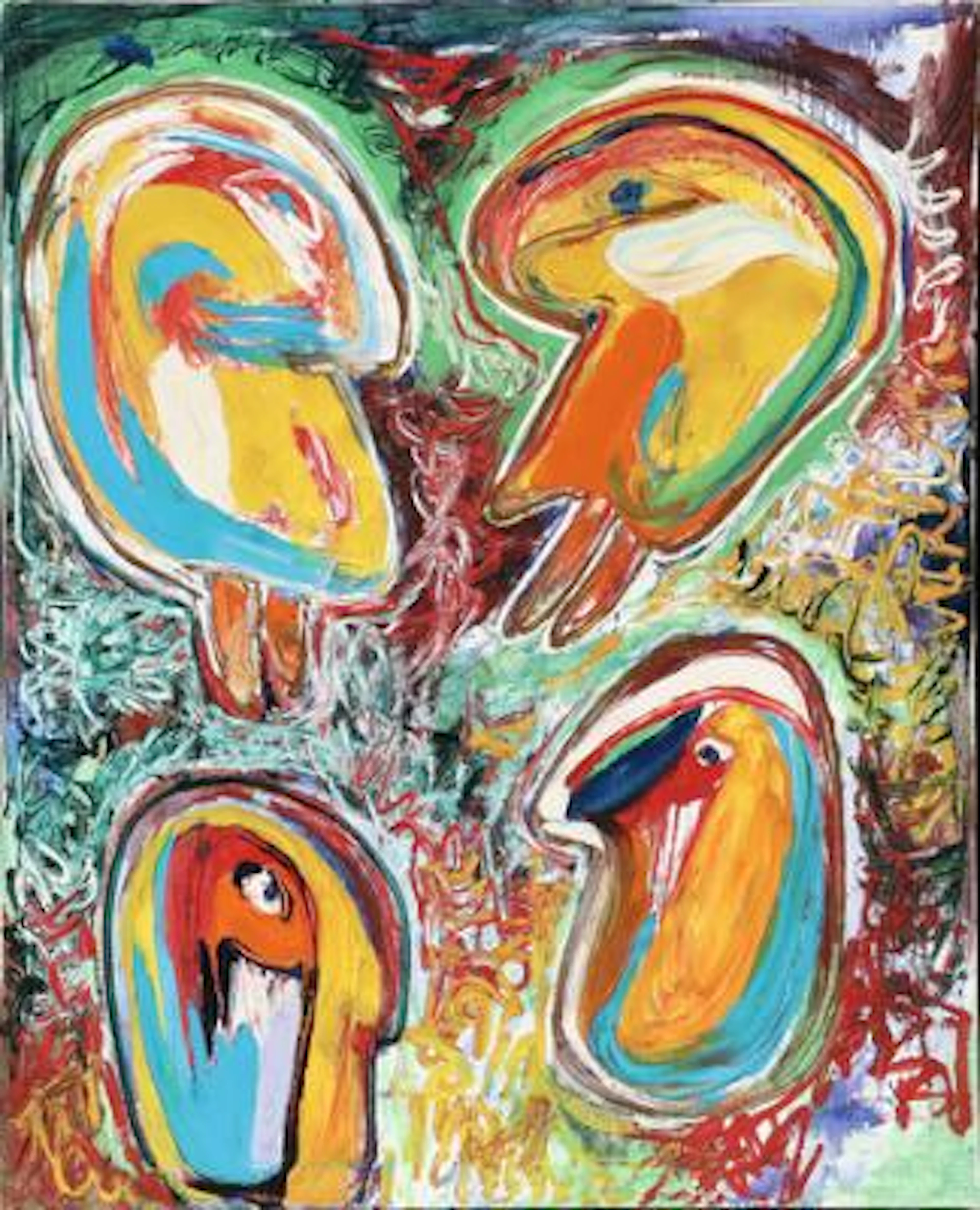 Finn Pedersen: "Hommage Christian Dotremont". Signed and titled on