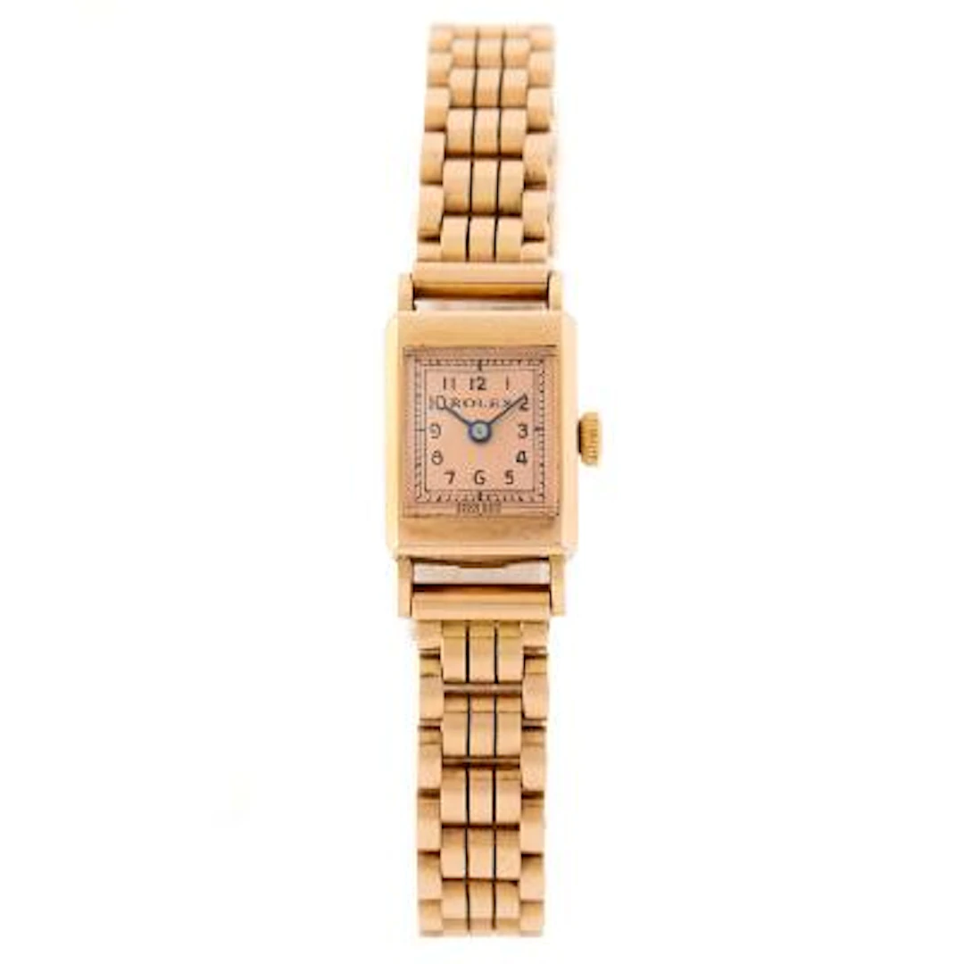 Rolex: Wristwatch of 18k gold. Mechanical movement with manual winding.