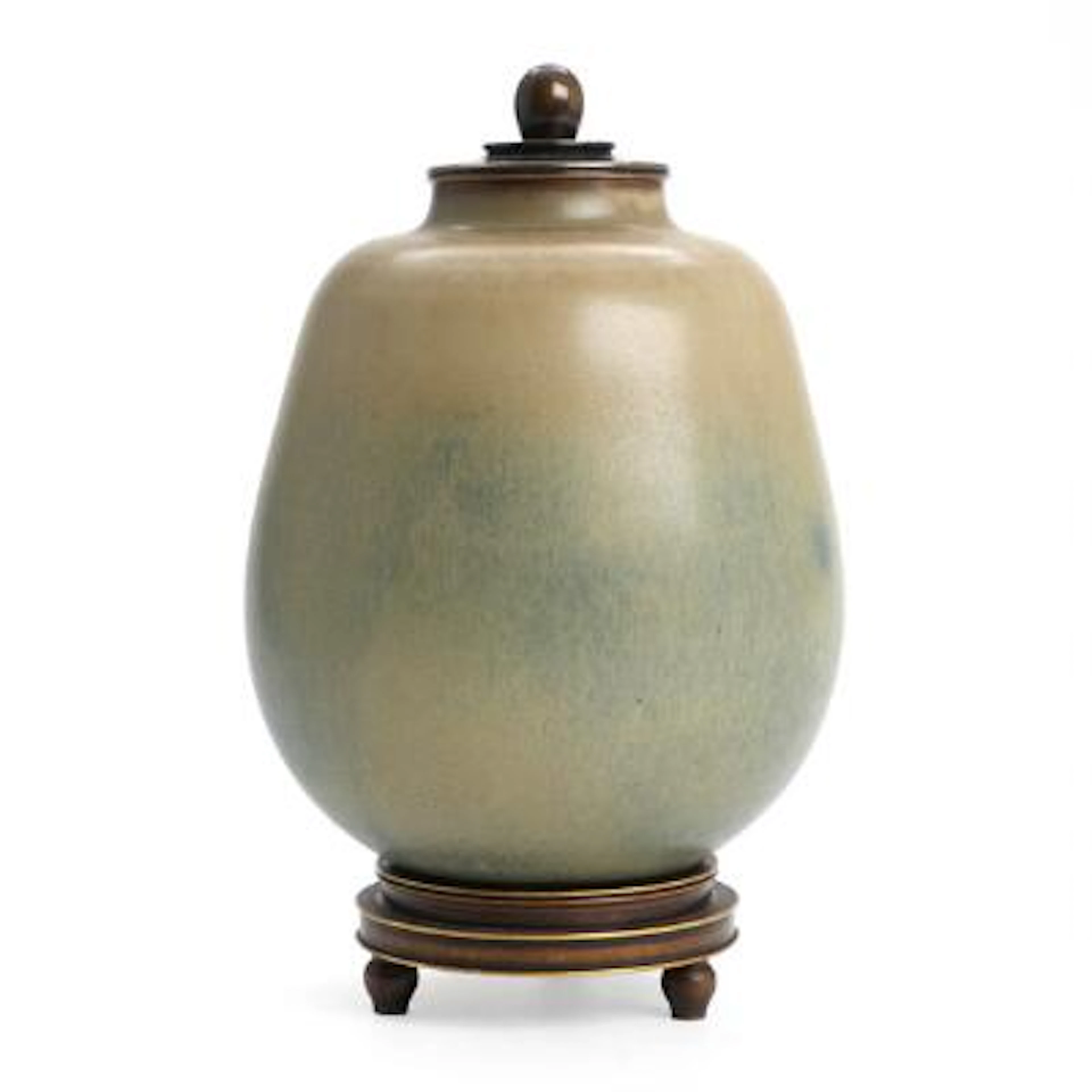 Kresten Bloch, C. F. Ludvigsen, Knud Andersen: Lidded vase in stoneware.