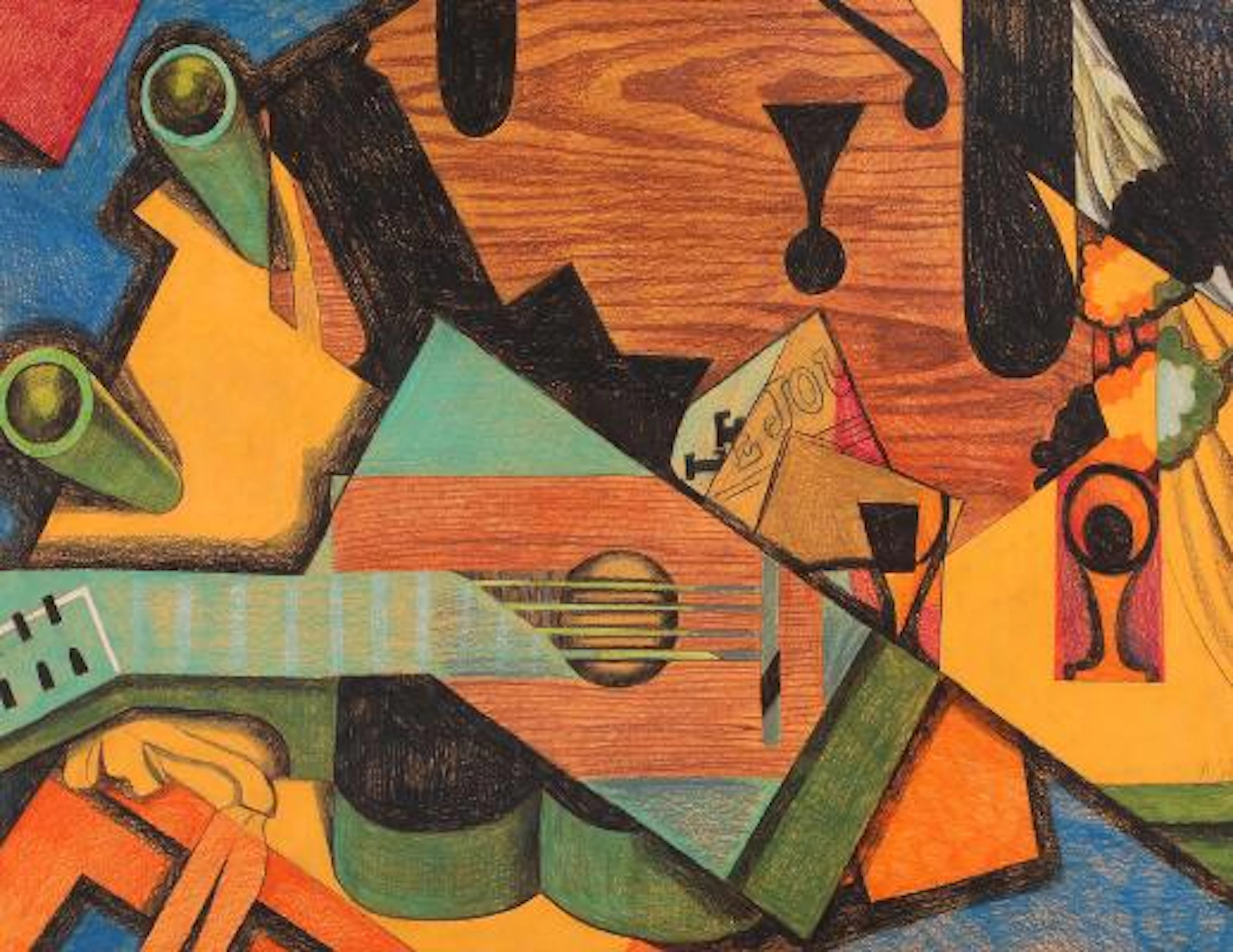 Aleksander Waleski: Untitled. Signed A. W. Oil chalk on paper. 59