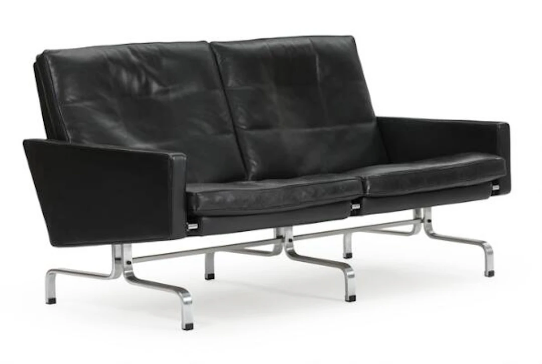 Poul Kjærholm: “PK 31/2”. Freestanding two seater sofa with chromed