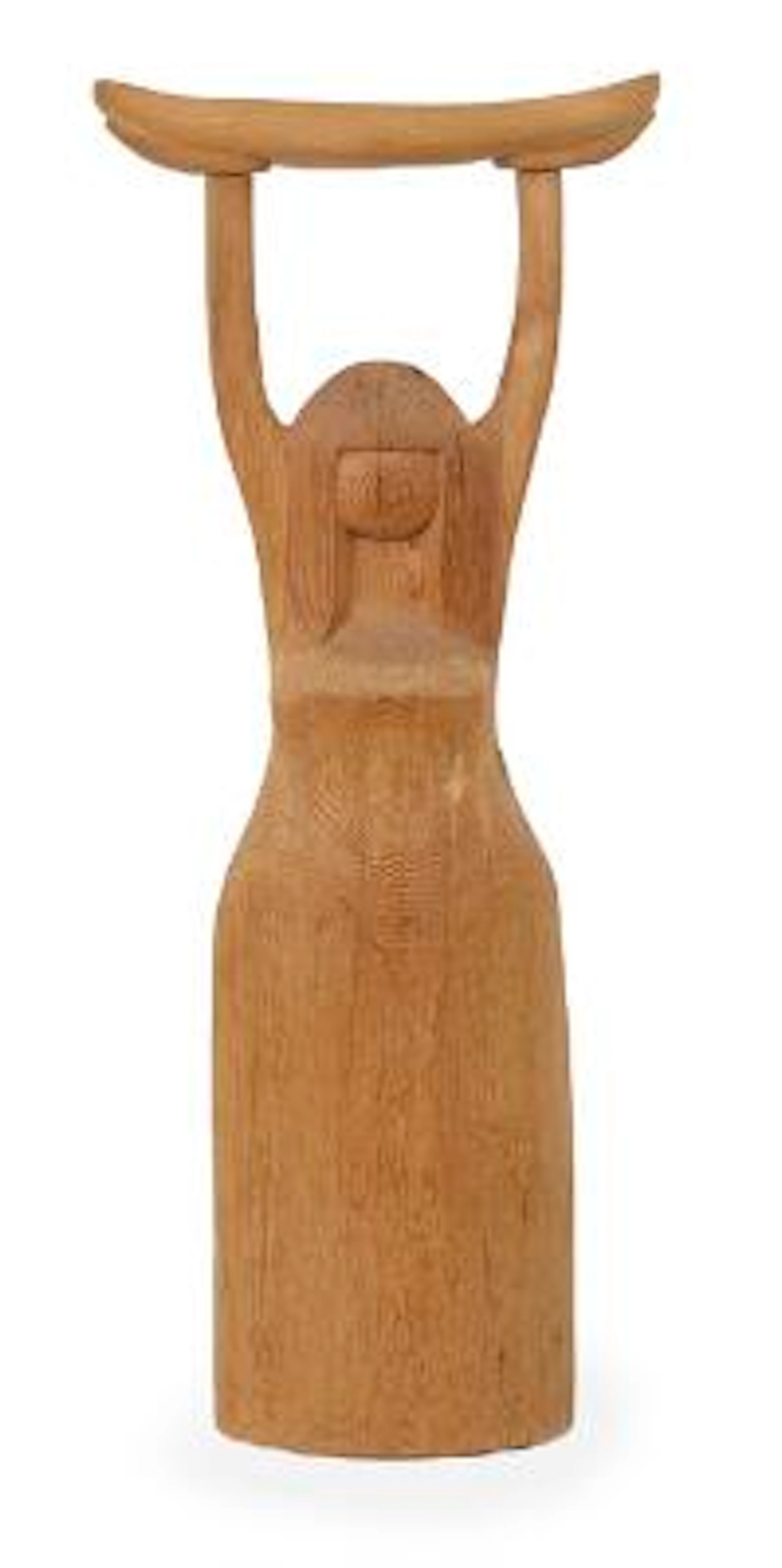 Jacob Hermann: Large female figure in carved wood. H. 162.5. W. 67.