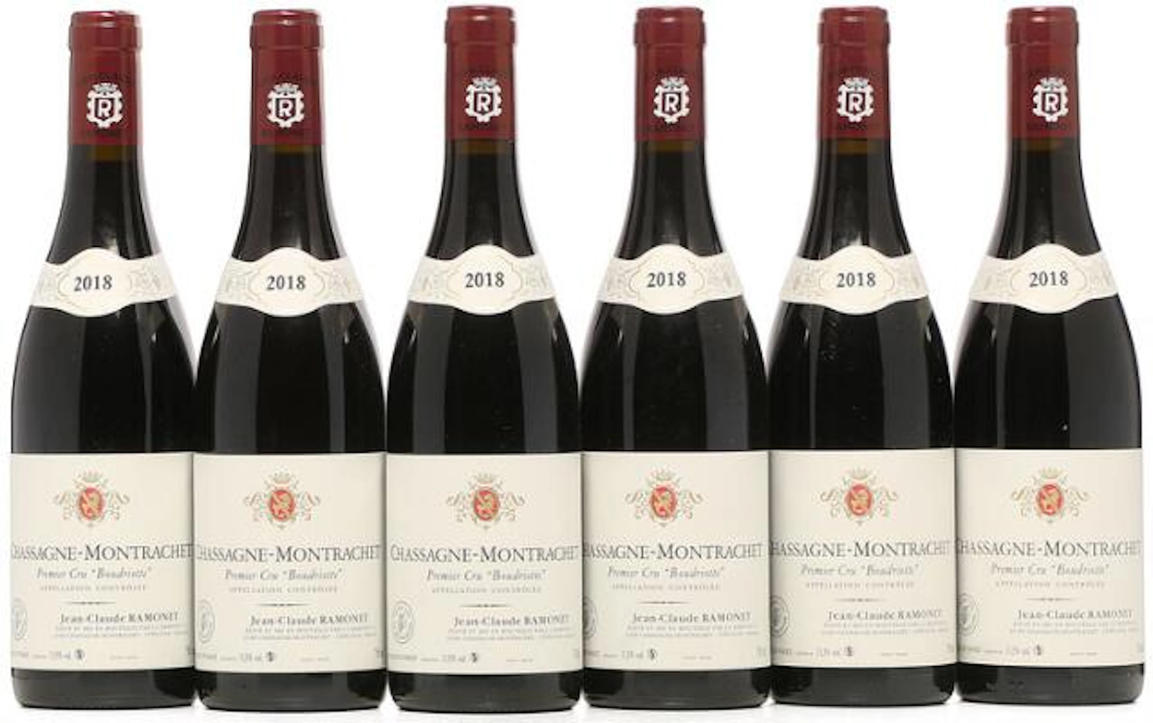 6 bts. Chassagne Montrachet 1. Cru "La Boudriotte", Ramonet 2018 A
