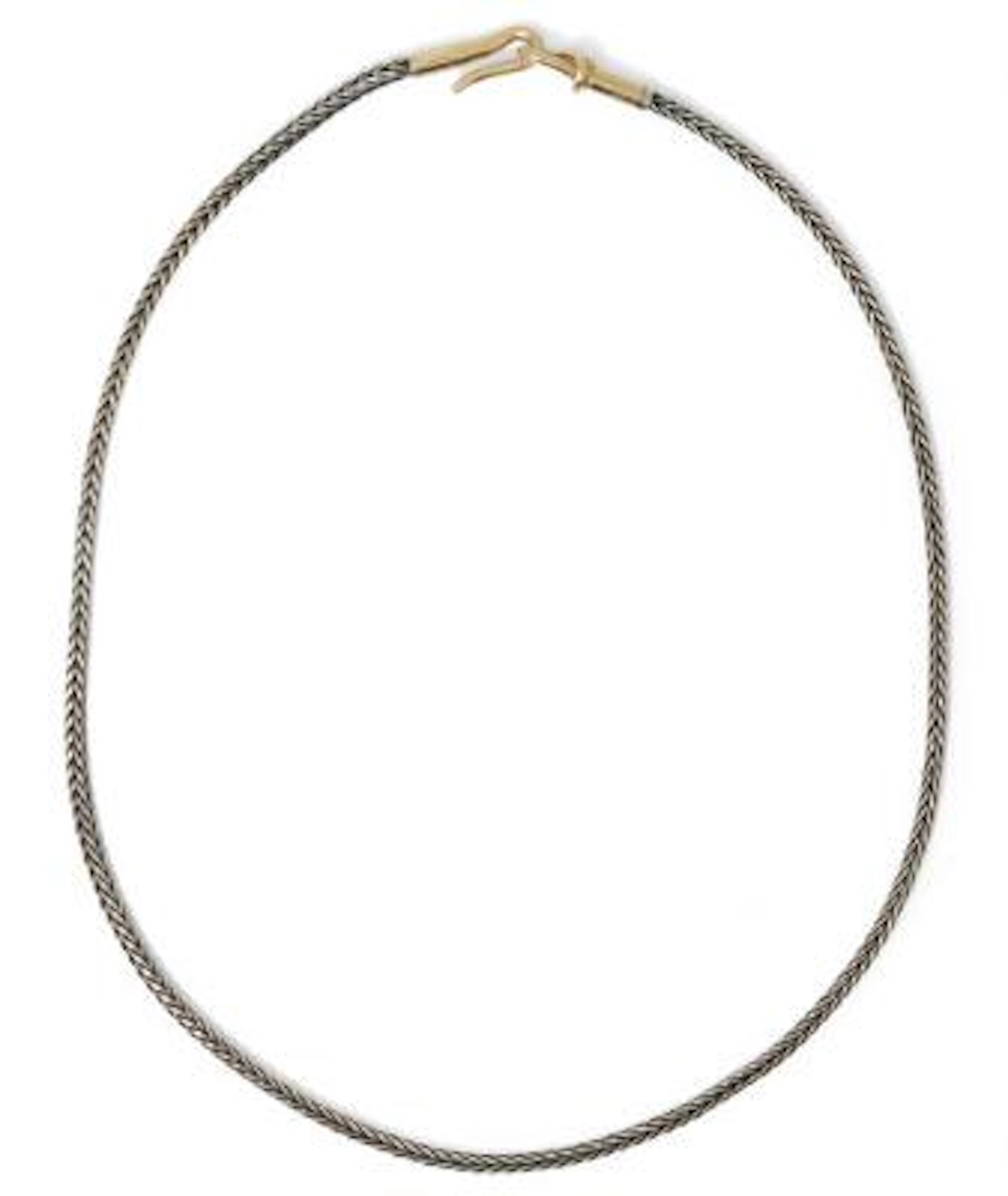 Max A: A necklace of silver and 14k gold. Weight app. 26.5 g. L. 50.5