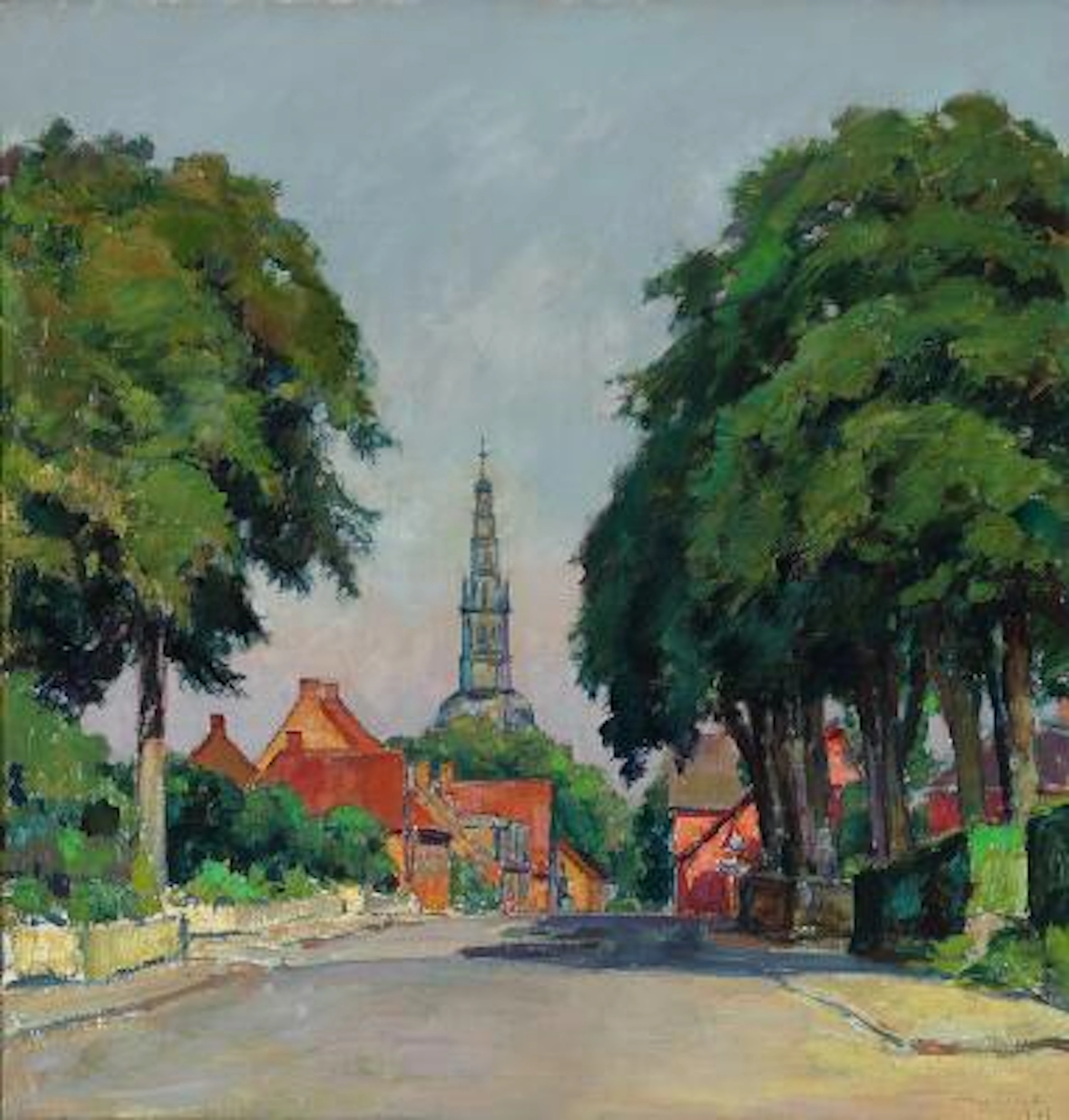 Aage Lund: Fangetårnet, Frederiksborg castle. Signed Aage Lund 1948.
