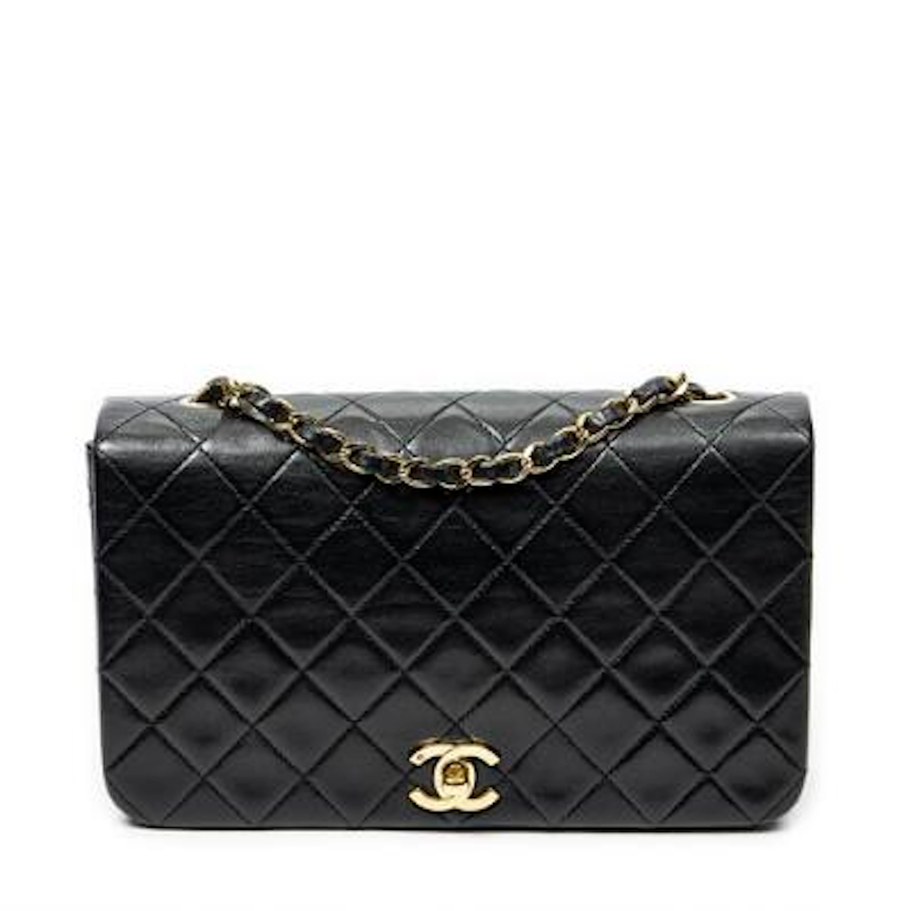 Chanel: A"Mademoiselle Full Flap" bag in black quilted lambskin with