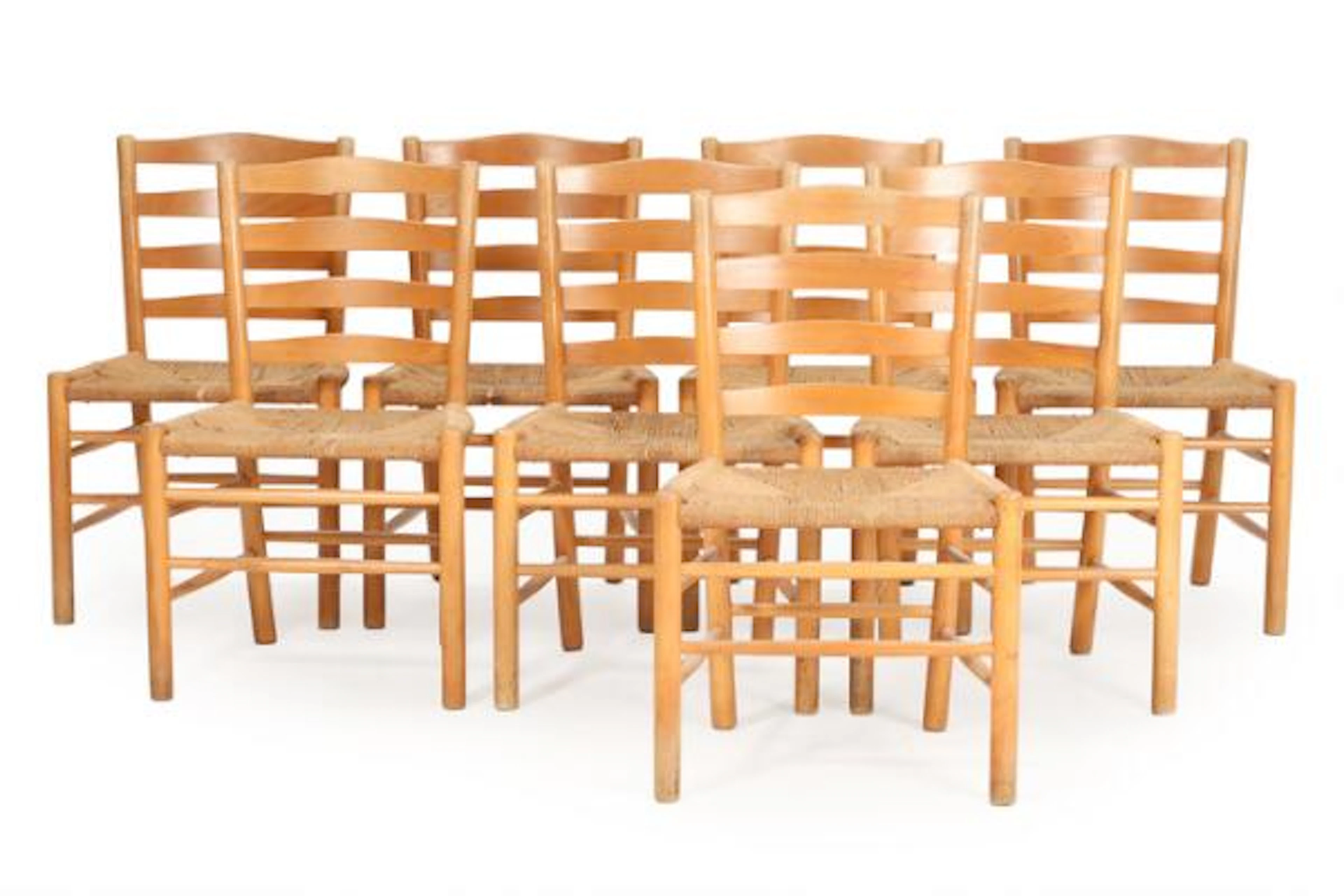 Kaare Klint: “The Church Chair”. Set of eight beech dining chairs