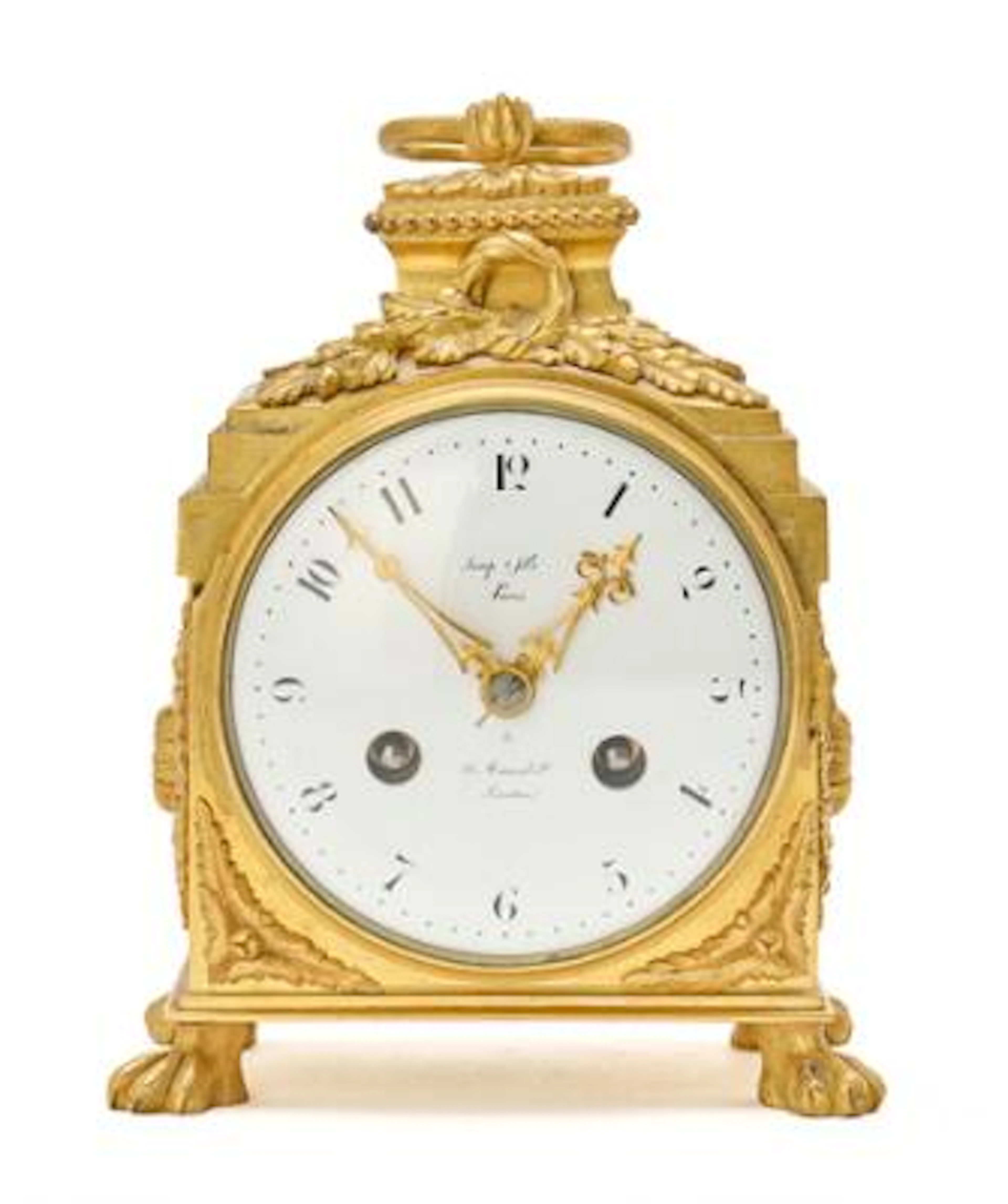 A French gilt bronze 'Pendule d'Officier' travel clock. 19th century.
