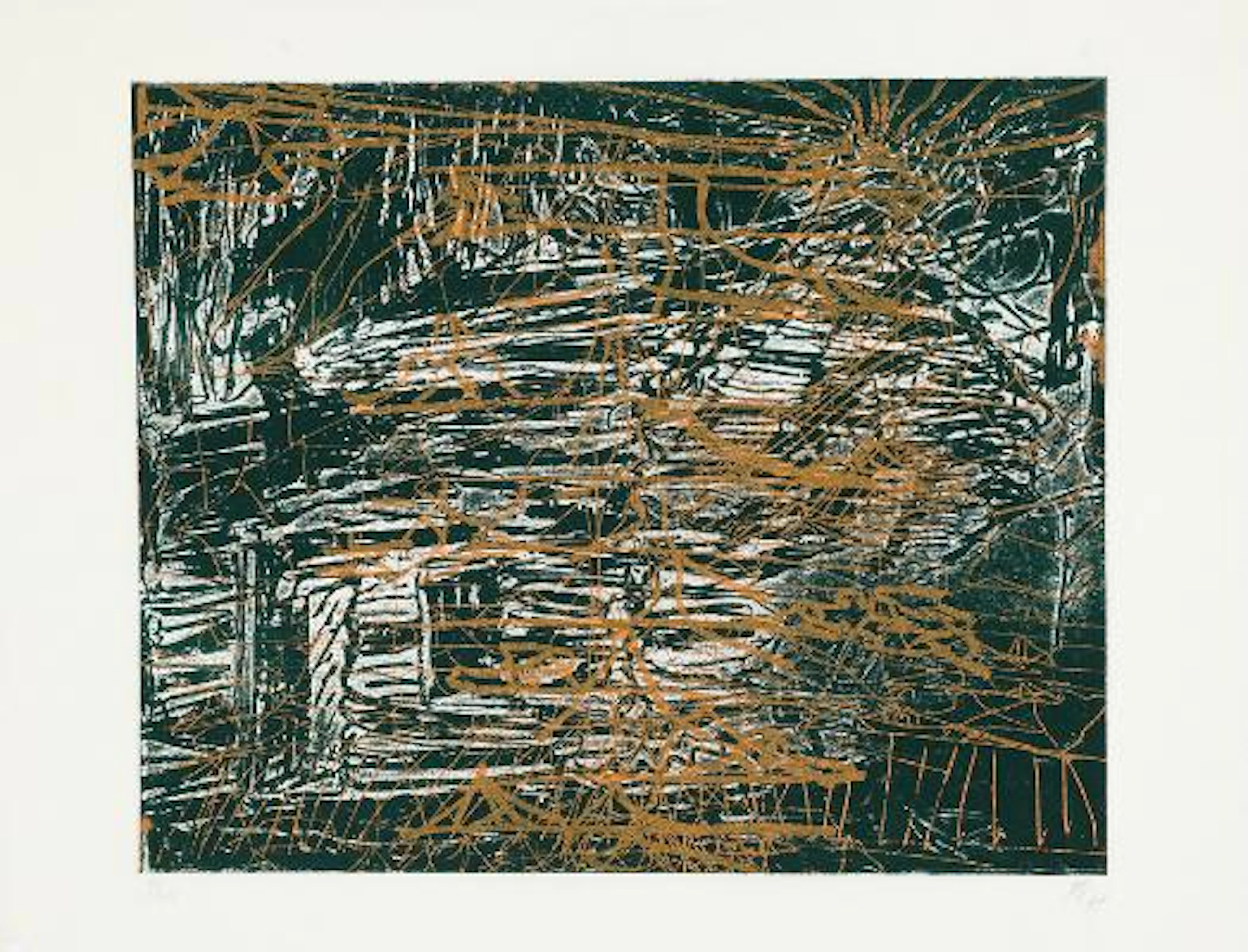 Per Kirkeby: Untitled. Signed PK 94, 4/100. Etching on Japan paper.