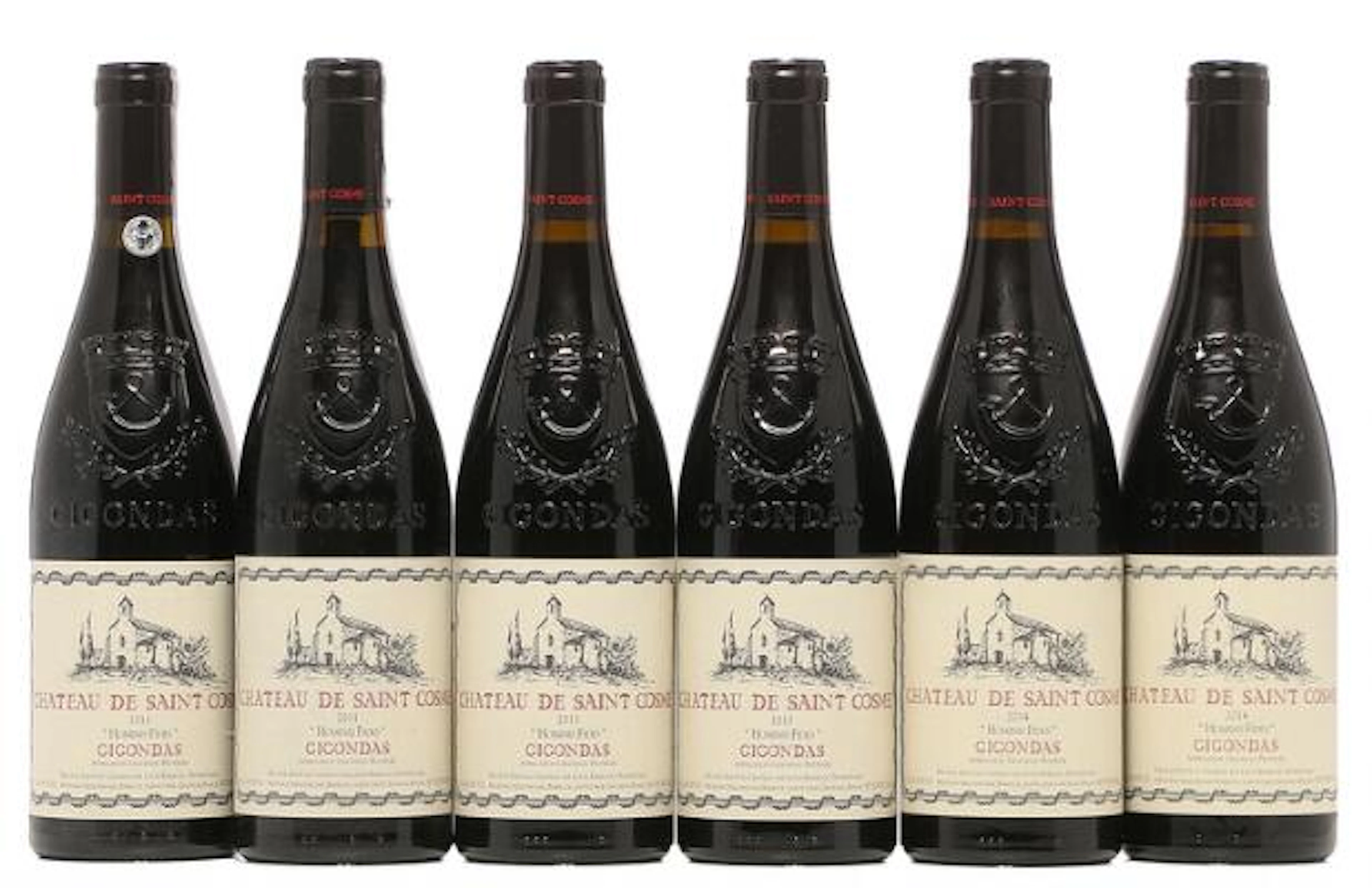 2 bts. Gigondas "Hominis Fides", Chateau De Saint Cosme 2011 A (hf/in).