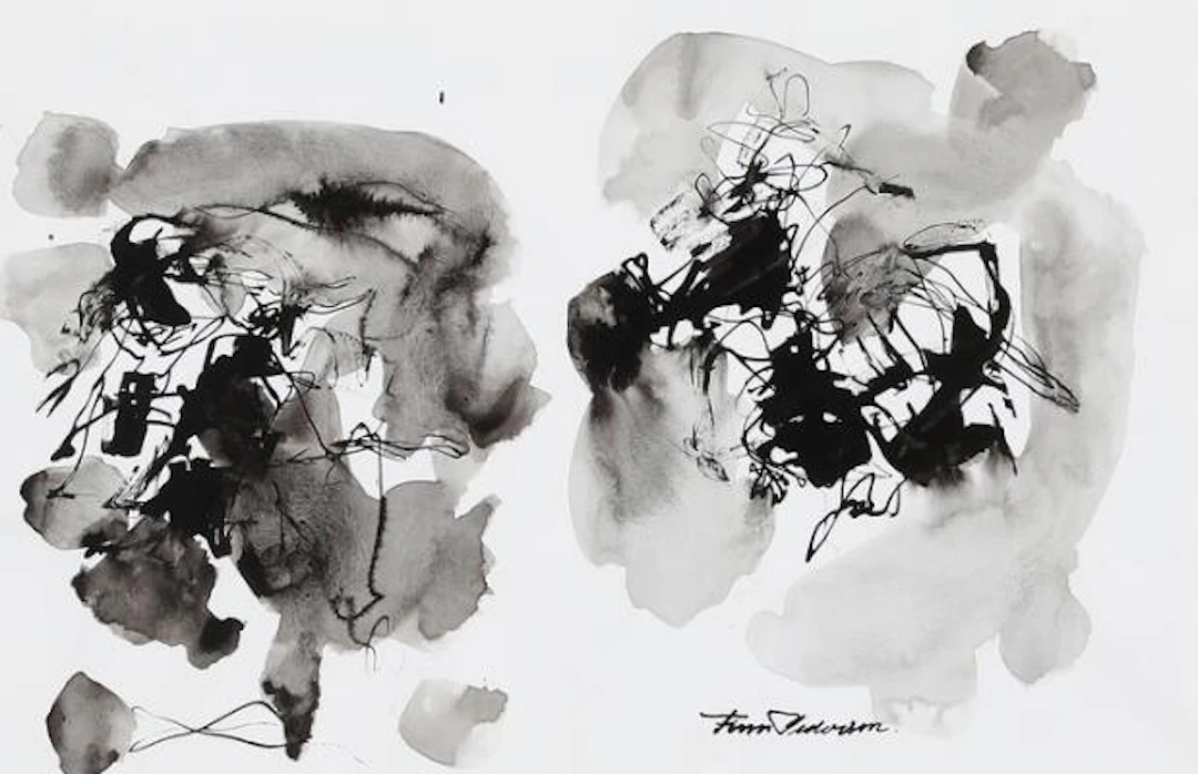Finn Pedersen: Untitled. Signed Finn Pedersen. Three indian ink and
