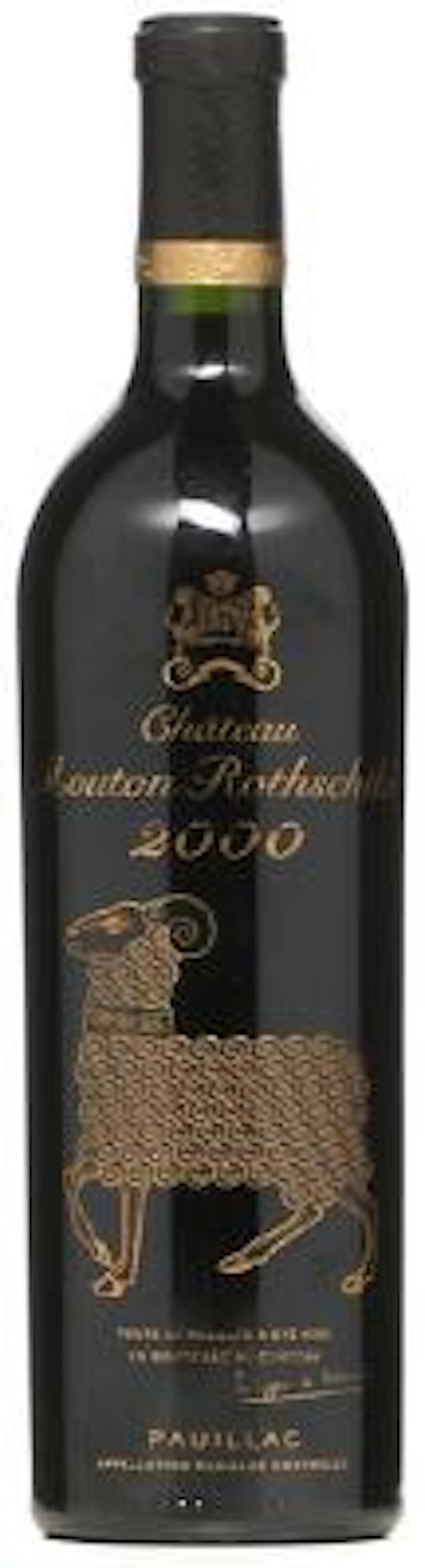1 bt. Château Mouton Rothschild, Pauillac. 1. Cru Classé 2000 A (hf/in).