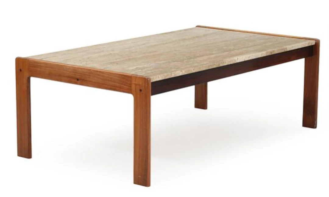 Scandinavian furniture design: A rectangular rosewood coffee table