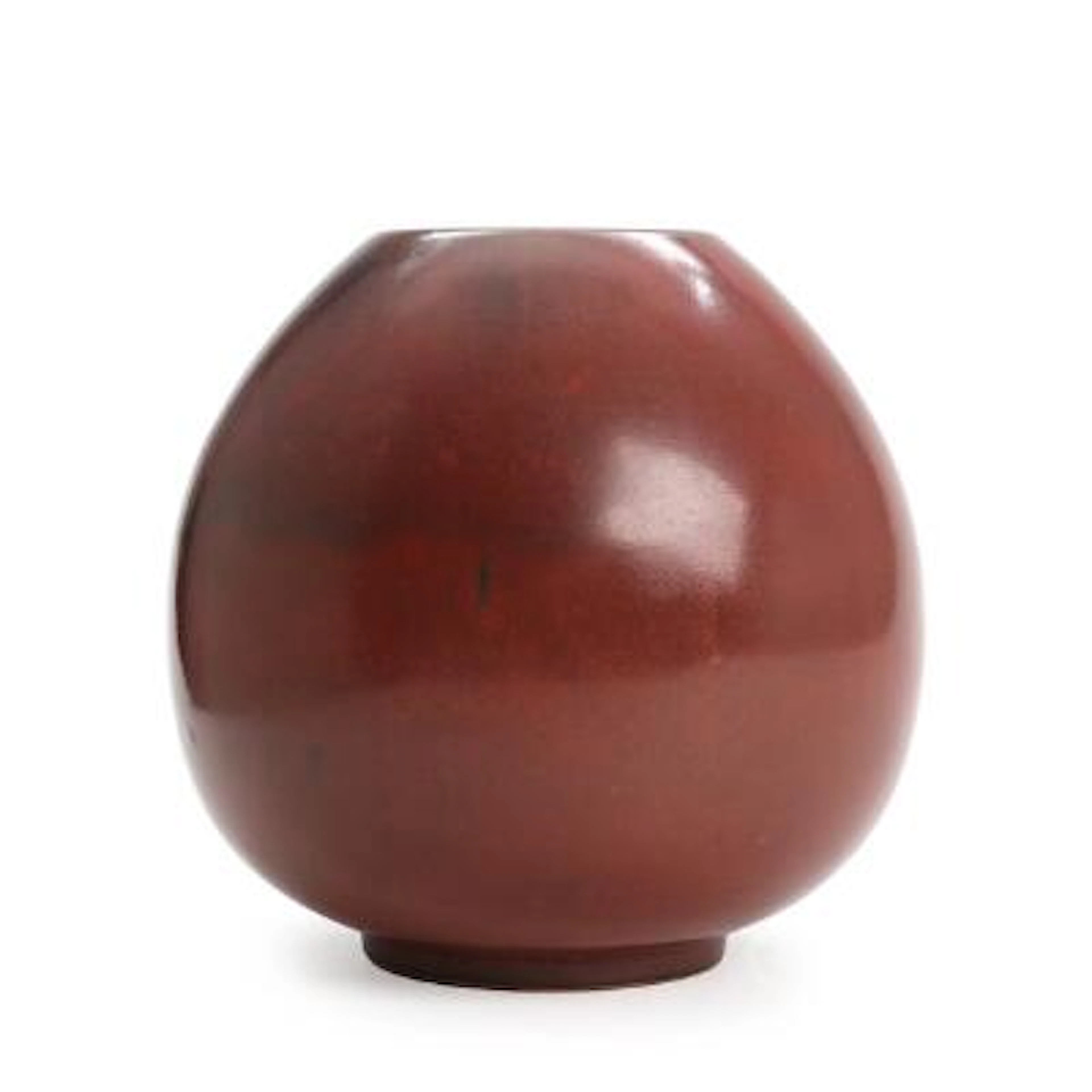 Carl Halier, ascribed to: A round stonevase vase decorated with oxblood