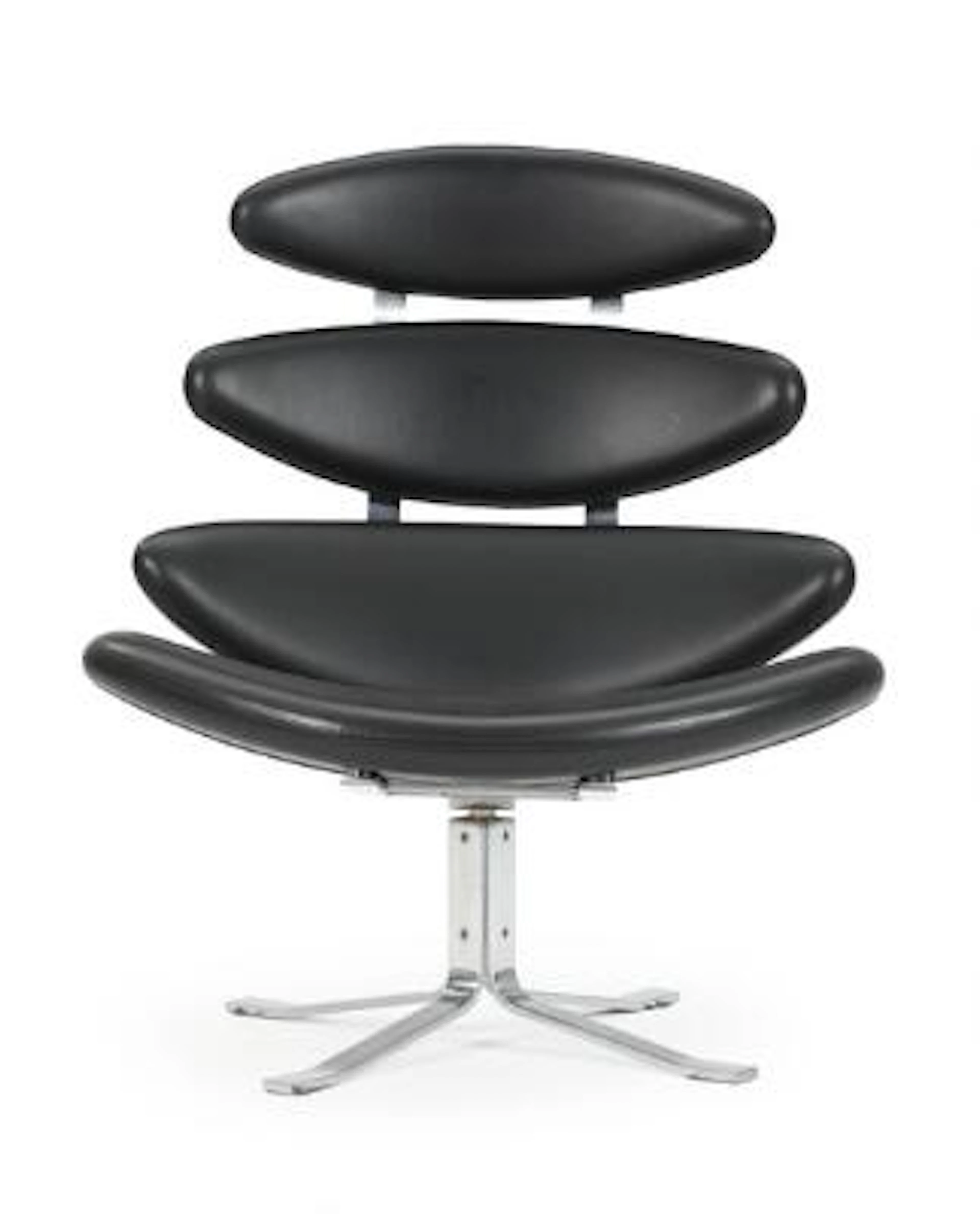 Poul M. Volther: “Corona”. Lounge chair with steel frame, upholstered