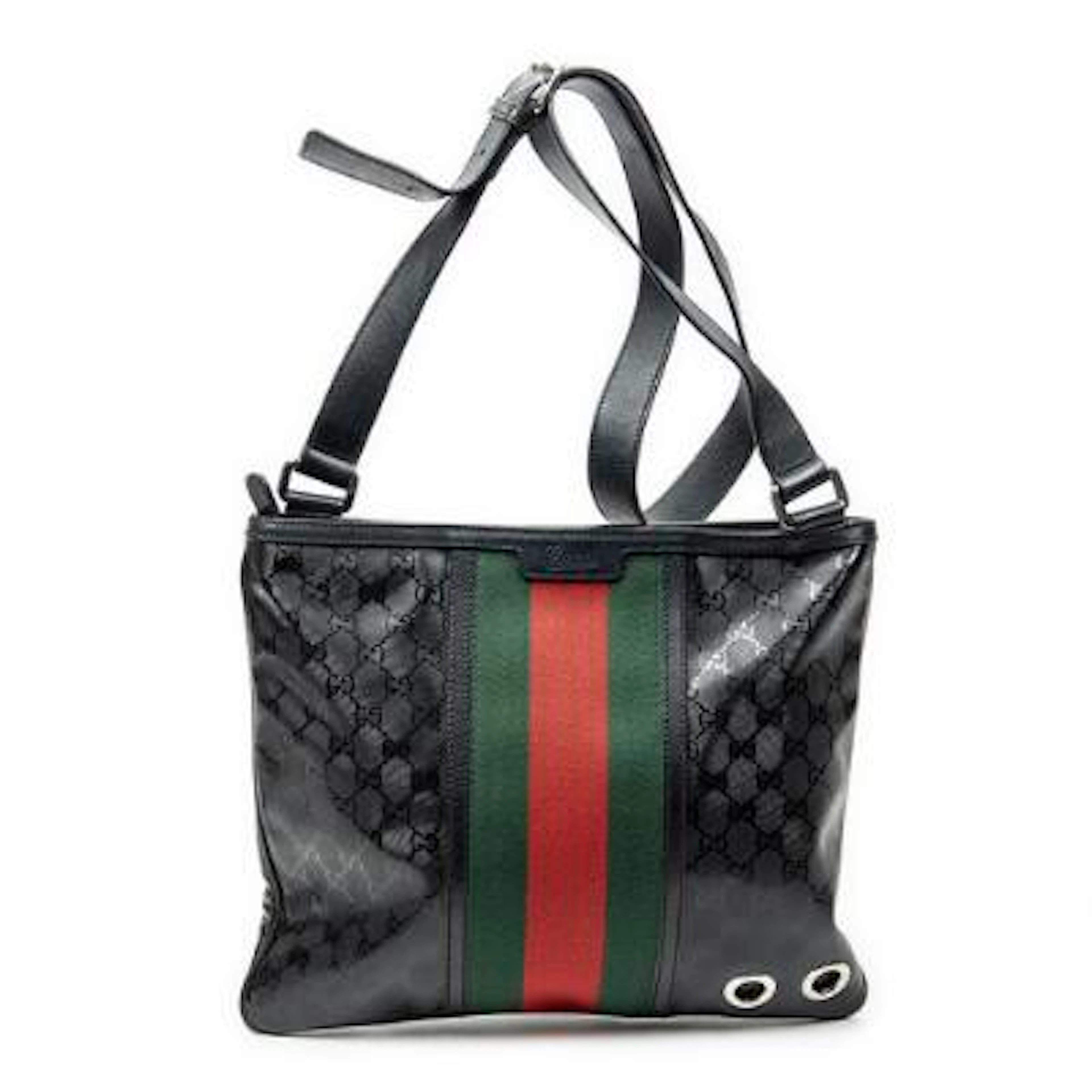 Gucci: A "Medium Web 500 Messenger" bag in partly leather and Guccisima