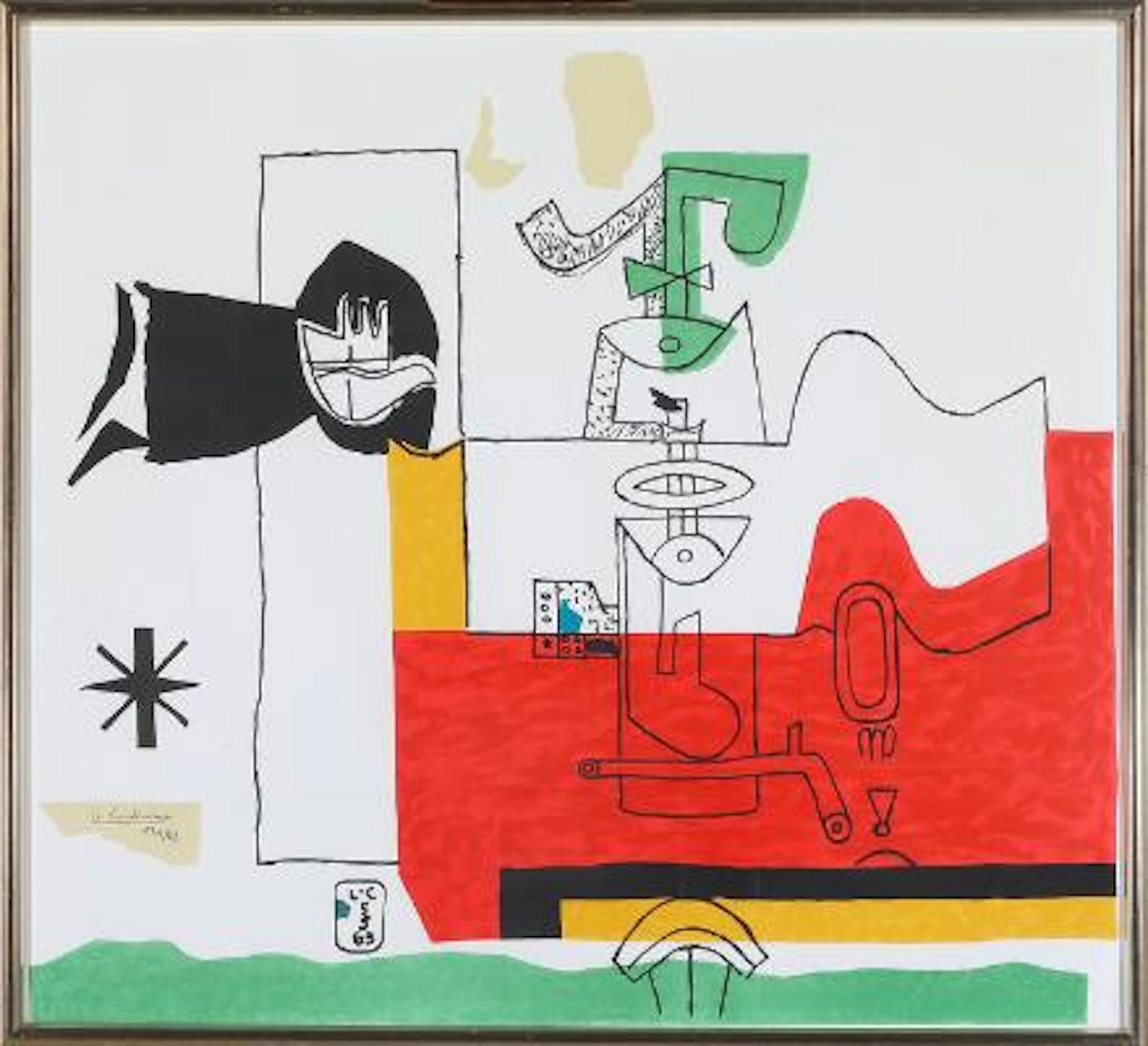 Le Corbusier: "Totem", 1963. Signed in print Le Corbusier 18/10/63.