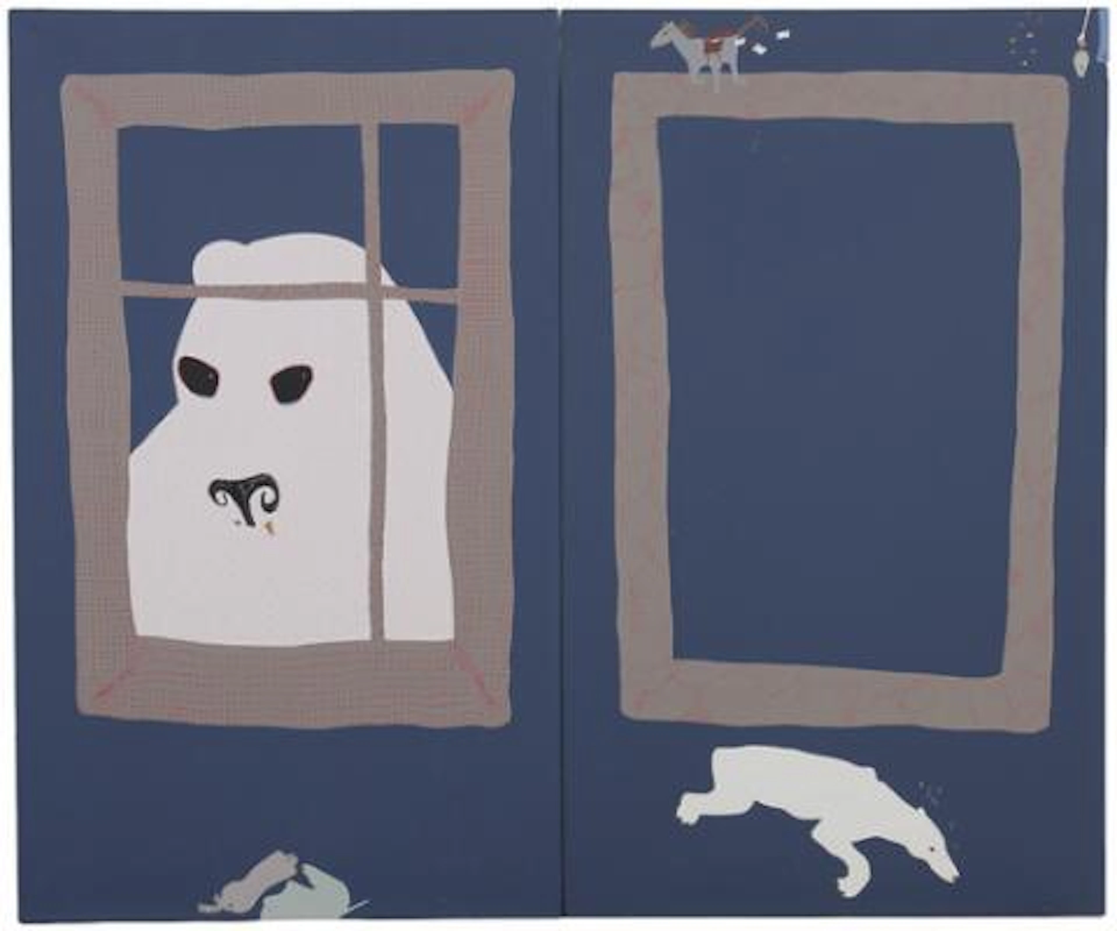 Thordis Adalsteinsdottir: Diptych. Signed on the reverse. Acrylic