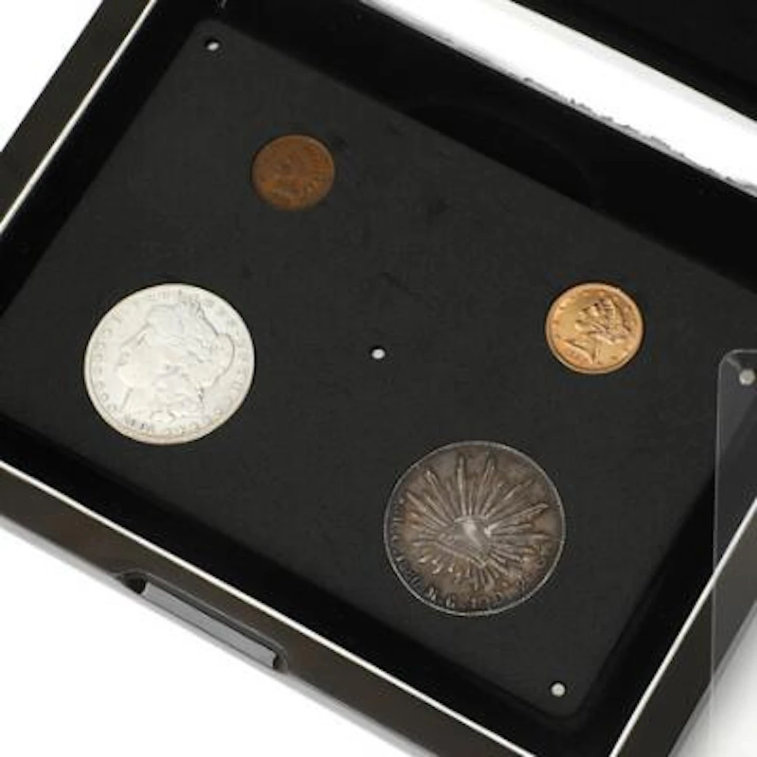 USA, collection in box incl. 5 Dollars 1880, Coronet Head, KM 101