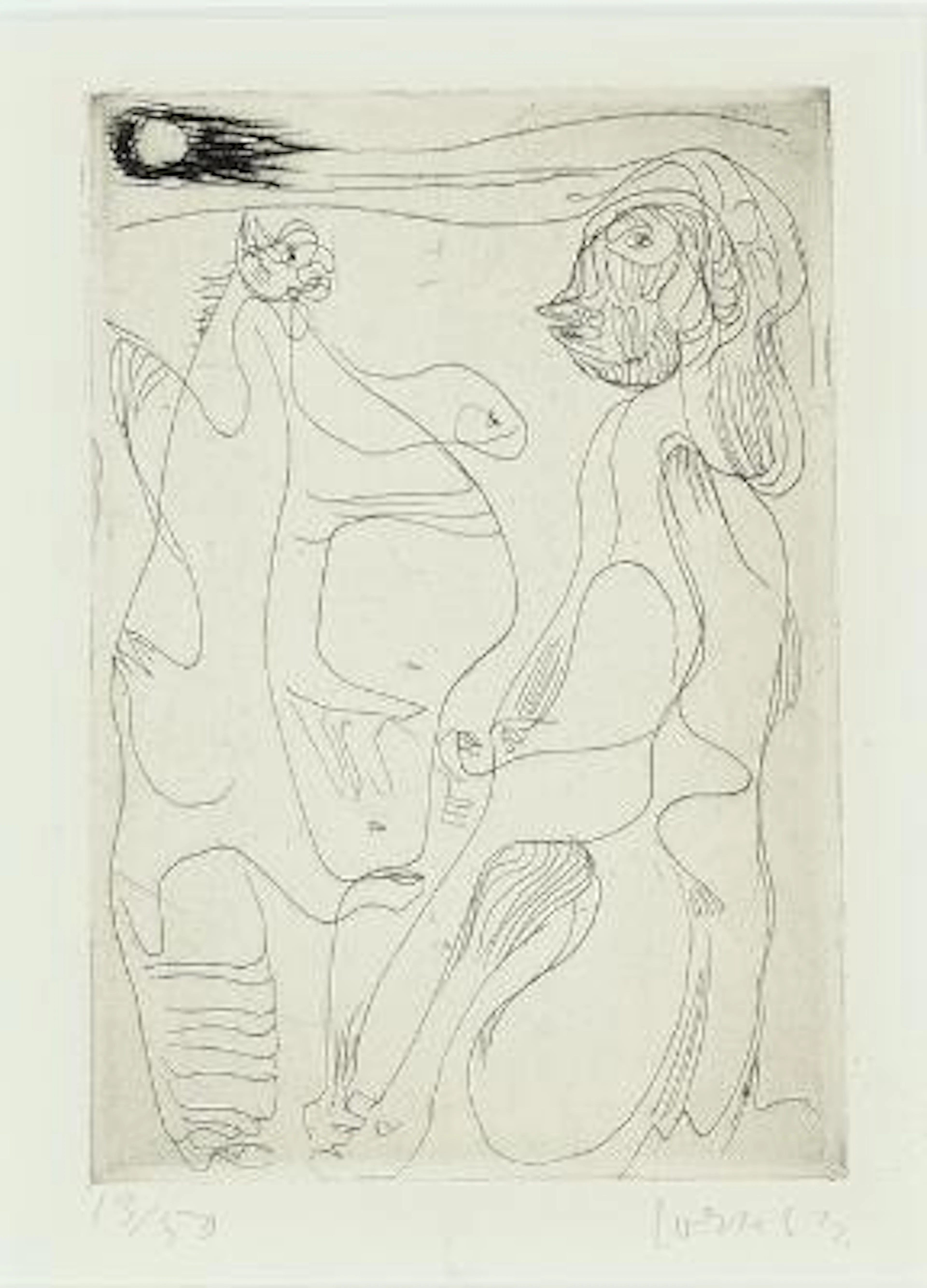Asger Jorn: Composition from "Schweizer Suite". Signed Jorn 53, 13/50.