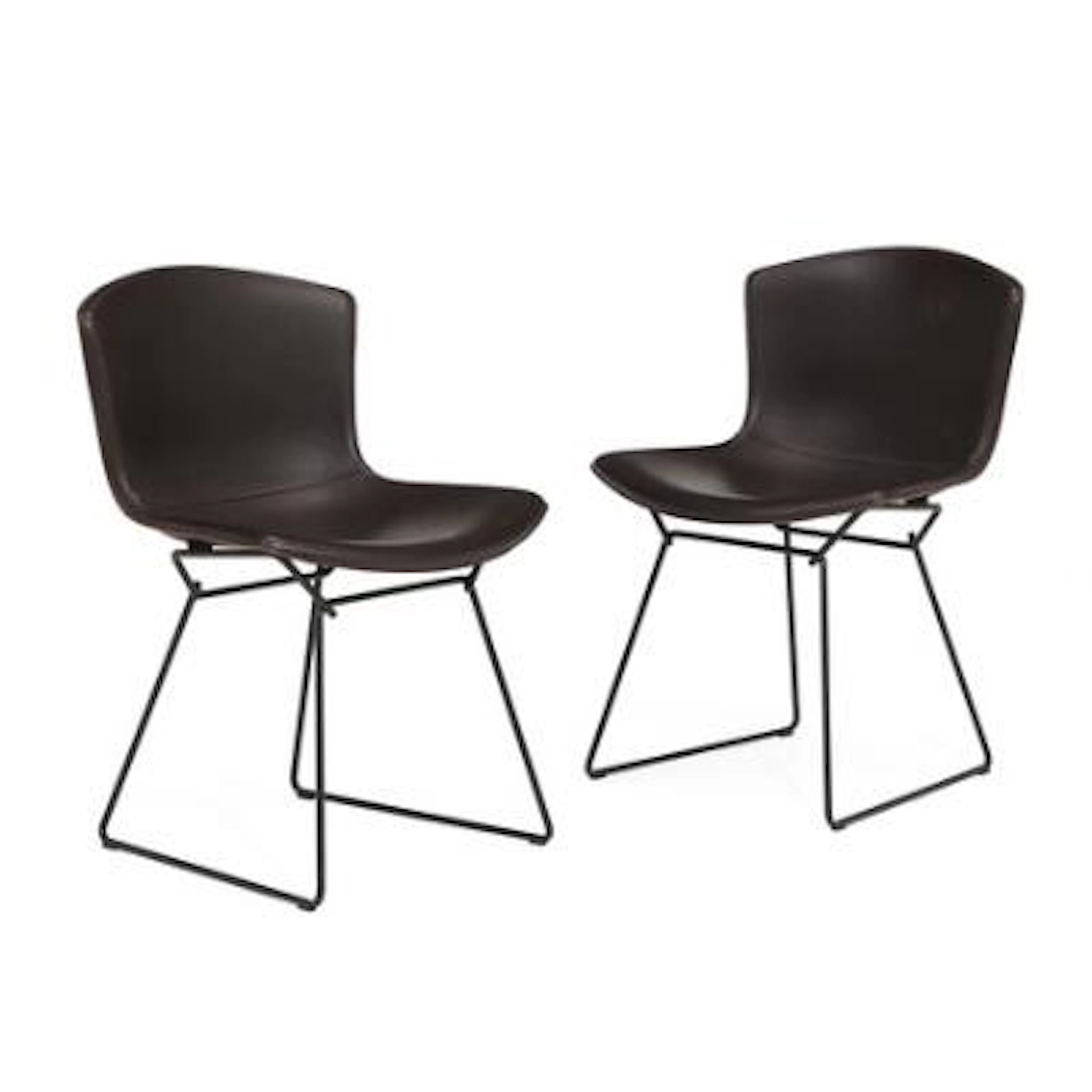 Harry Bertoia: A pair of side chairs with black lacquered steel base