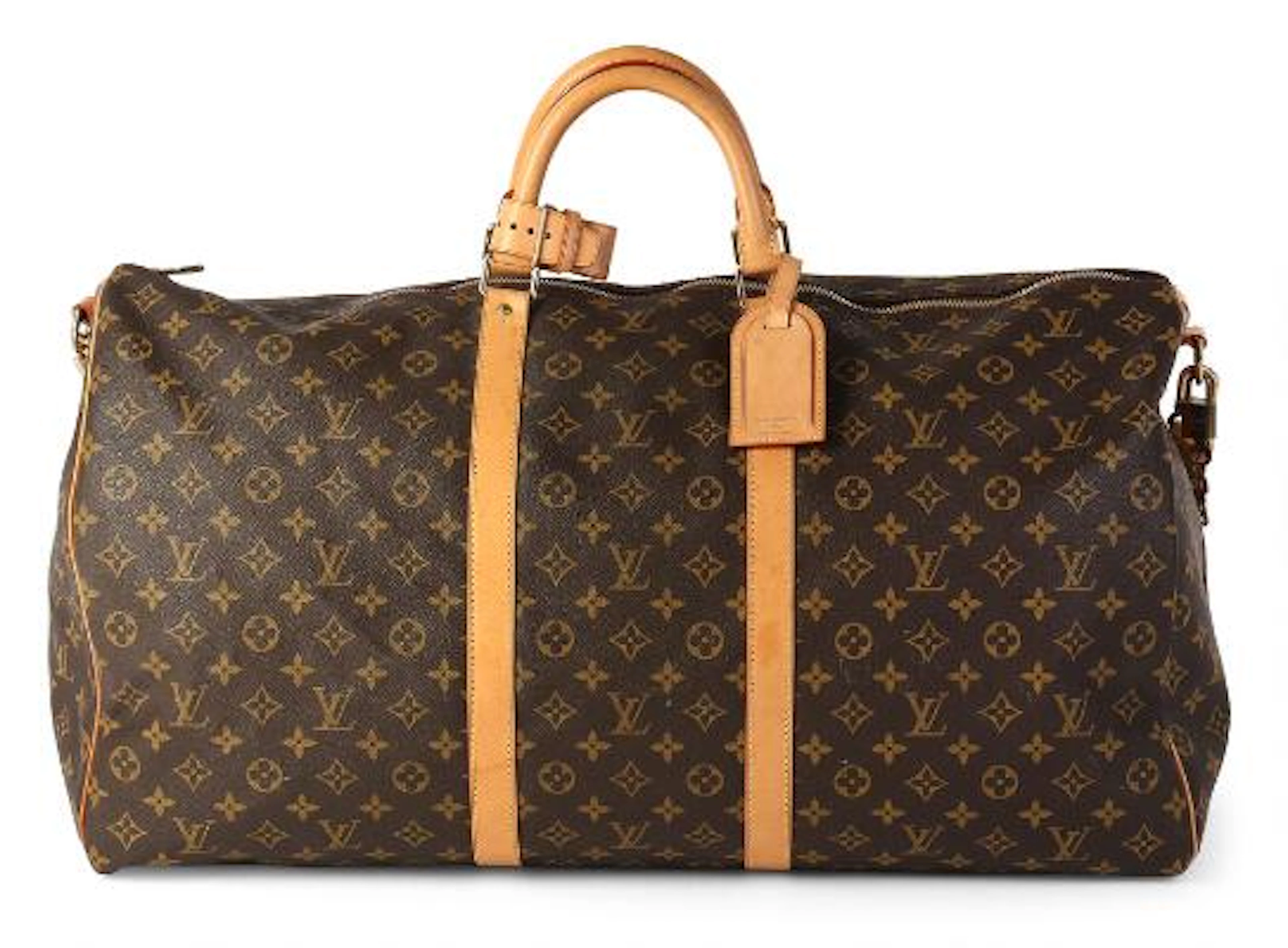 Louis Vuitton: A “Keepall 60” travel bag of brown monogram canvas