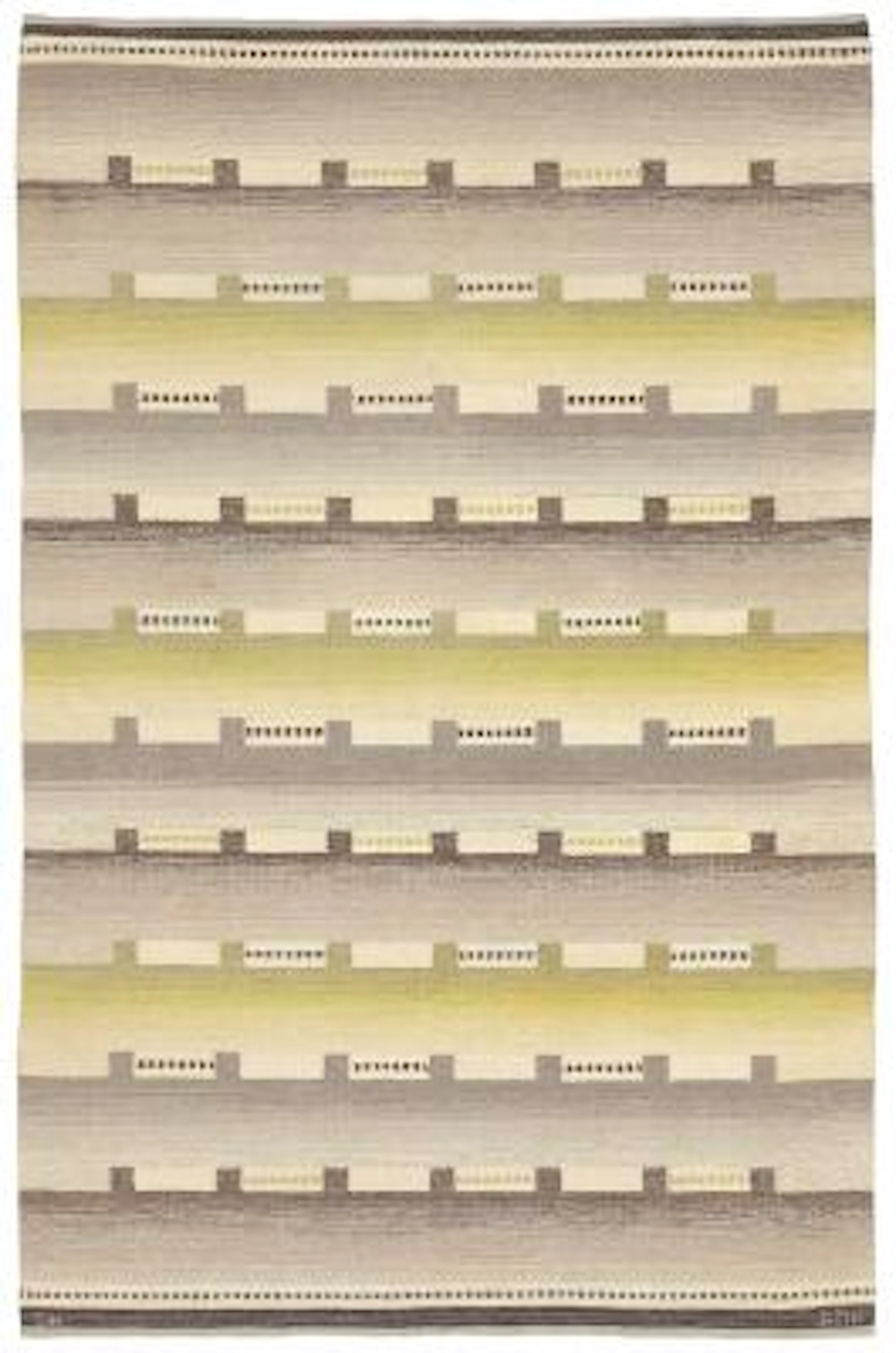 Anna Maria Hoke: in "rölakan" flatweave technique. Geometric pattern