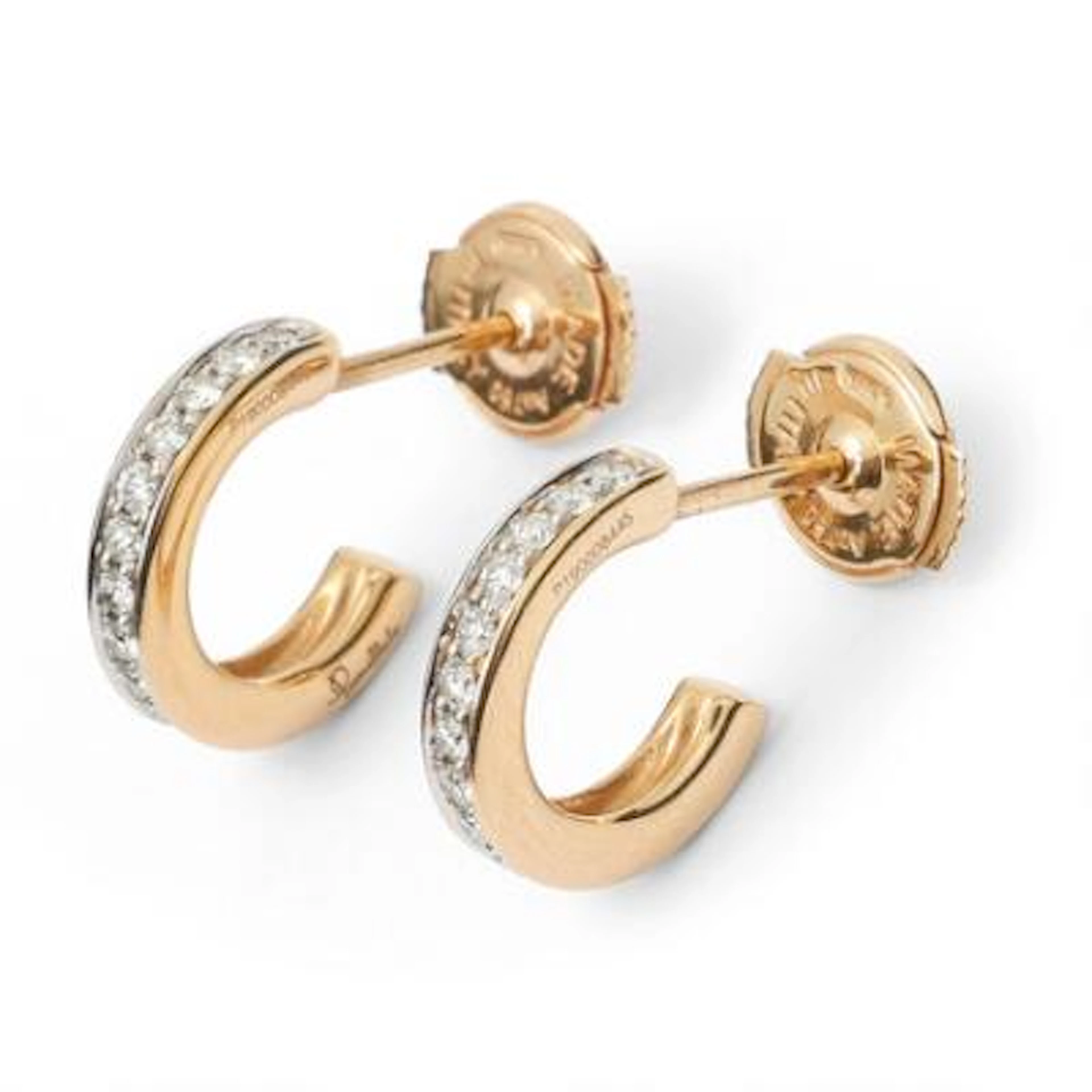 Pomellato: A pair of diamond ear pendants each set with diamonds