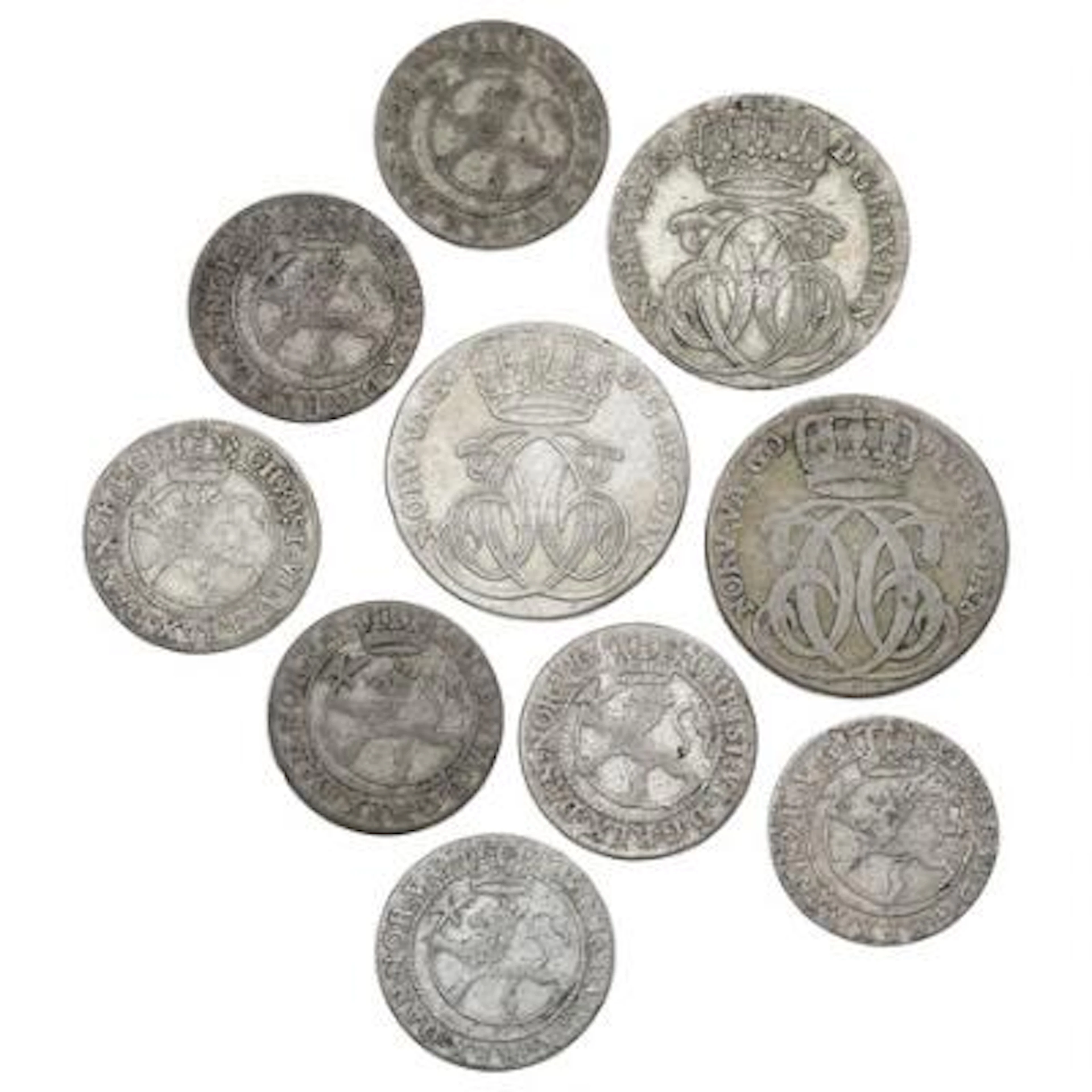 Norway, Christian VI, collection of coins, in total 10 pcs – Bruun