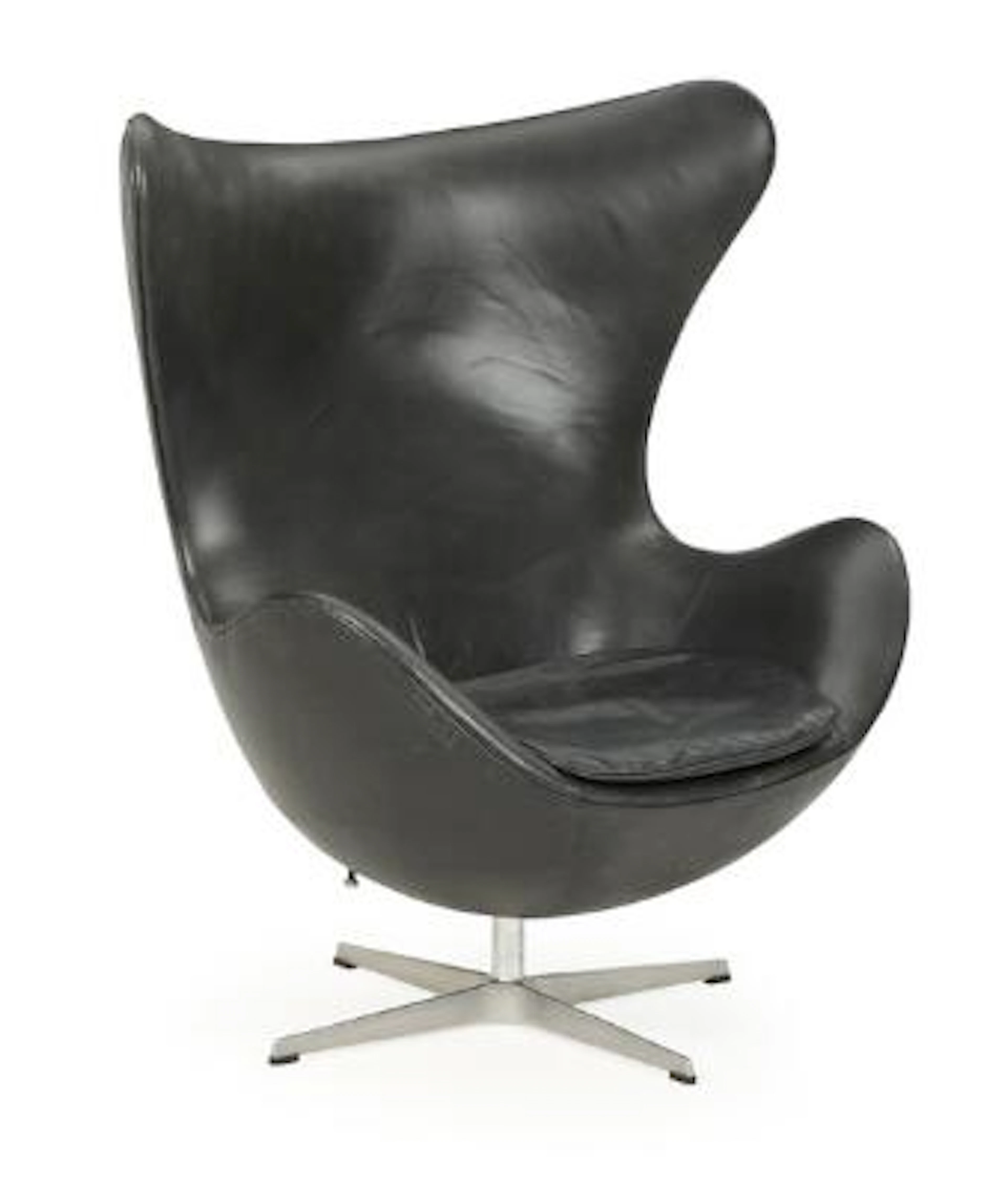 Arne Jacobsen: "The Egg Chair". Swivel easy chair with satin polished
