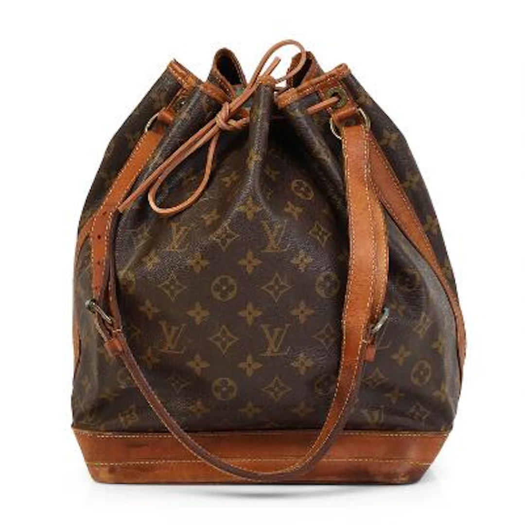 Louis Vuitton: A "Noé" bag of brown monogram canvas with brown leather