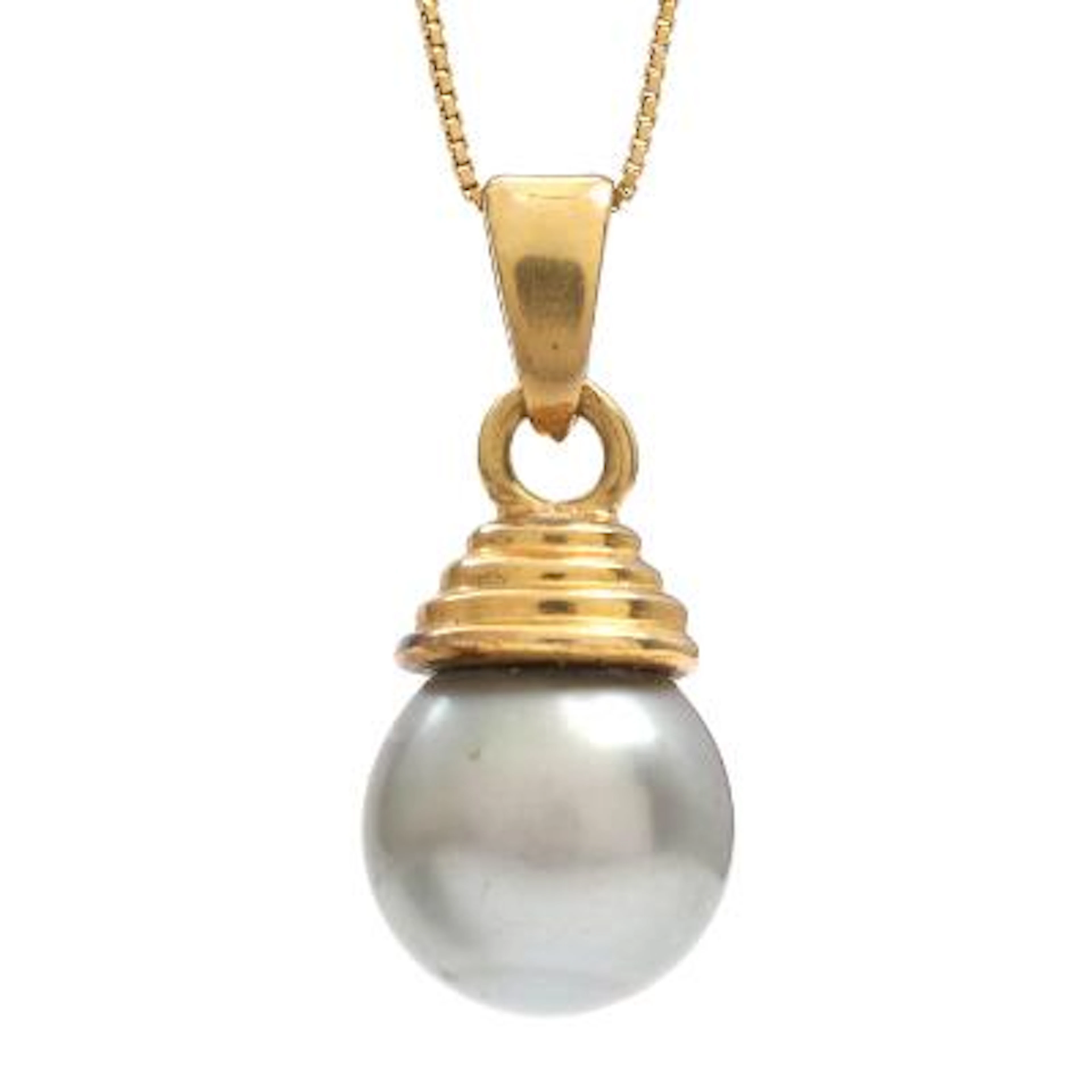 A Tahiti pearl pendant set with a cultured Tahiti pearl, mounted in
