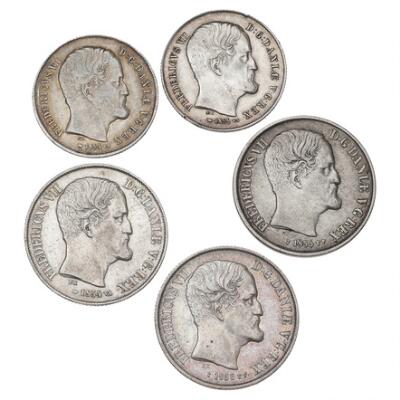 Frederik VII, collection of coins, in total 15 pcs – Bruun Rasmussen