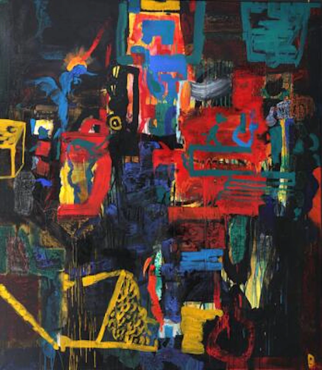 Jens Birkemose: Untitled. Signed B. Oil on canvas. 200 x 175 cm. –