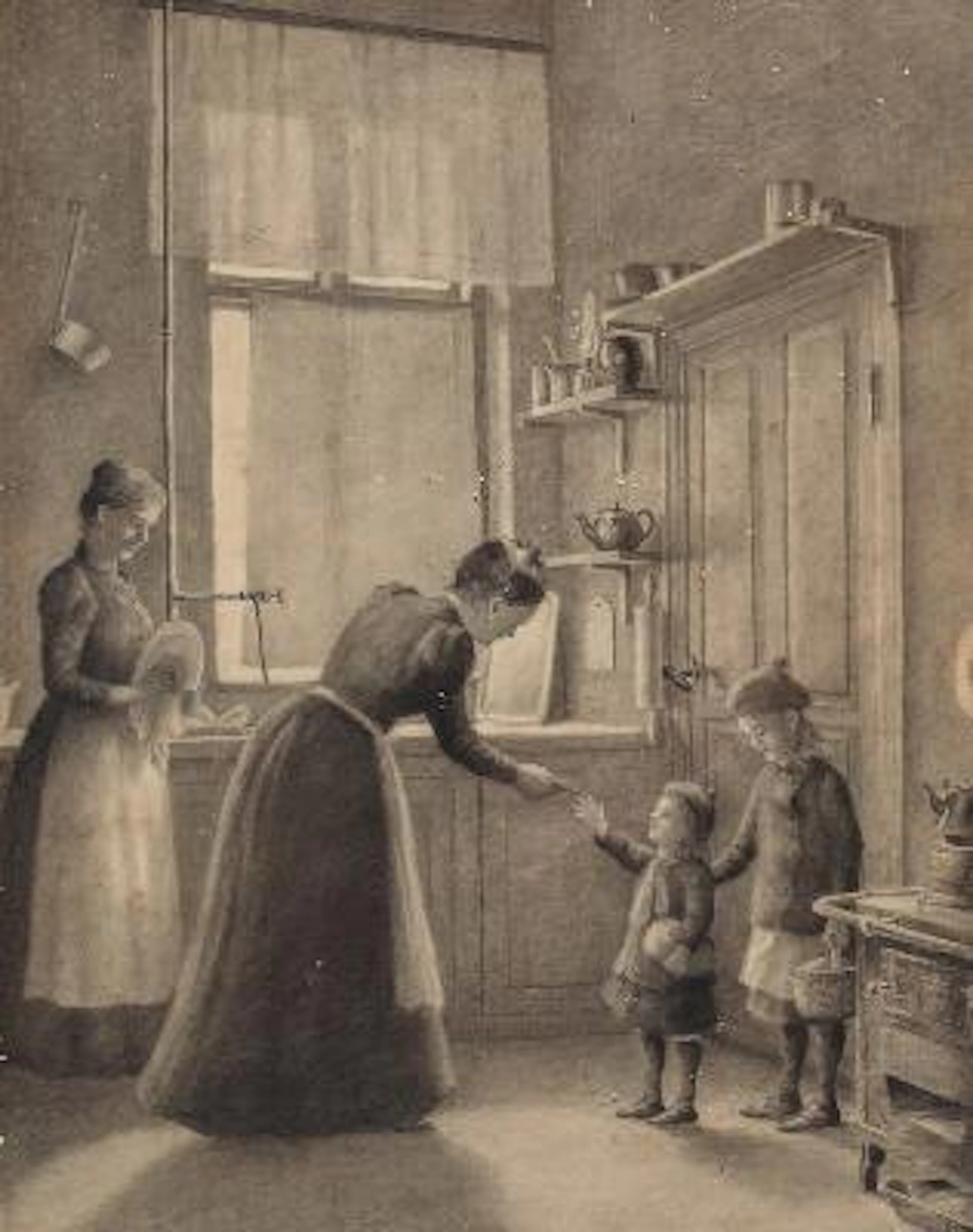 Christian Tilemann-Petersen: "Kitchen Interior". Signed and dated.
