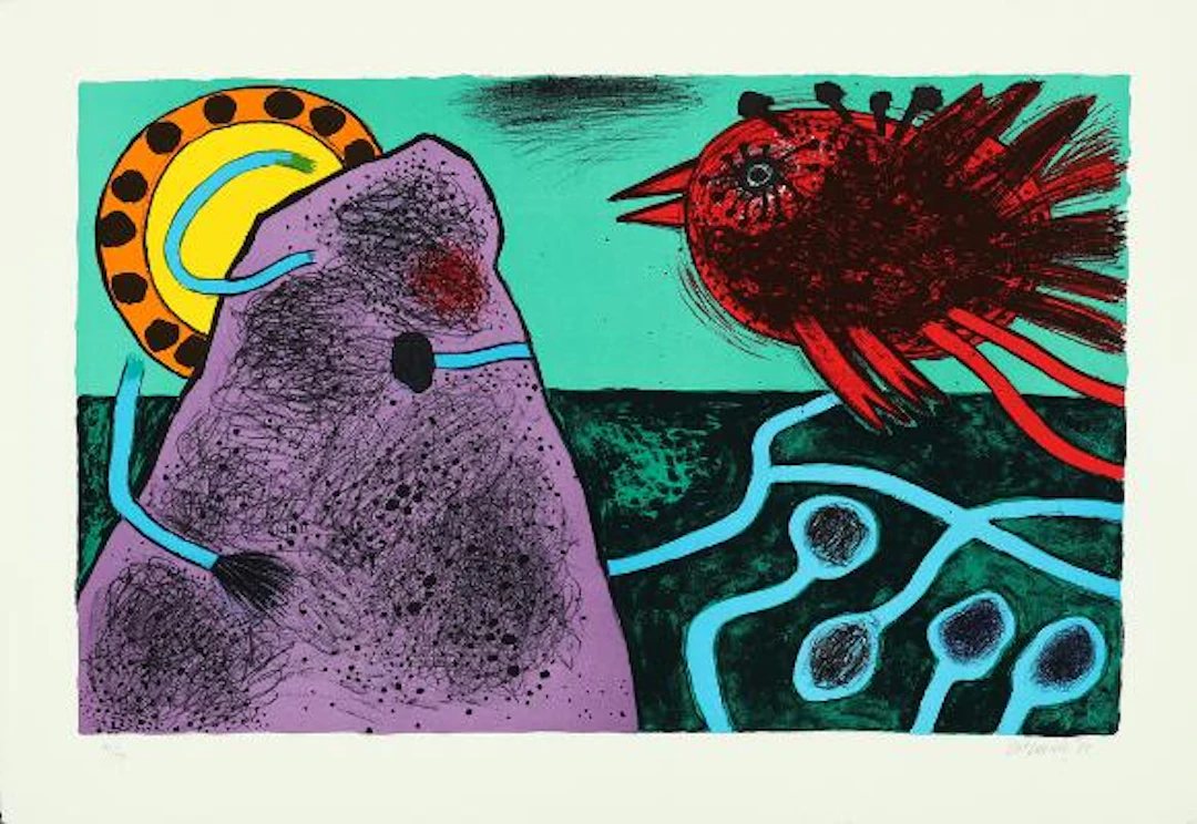 Corneille: "Aurore sur le montagne". Signed Corneille 91, 92/99. Lithograph