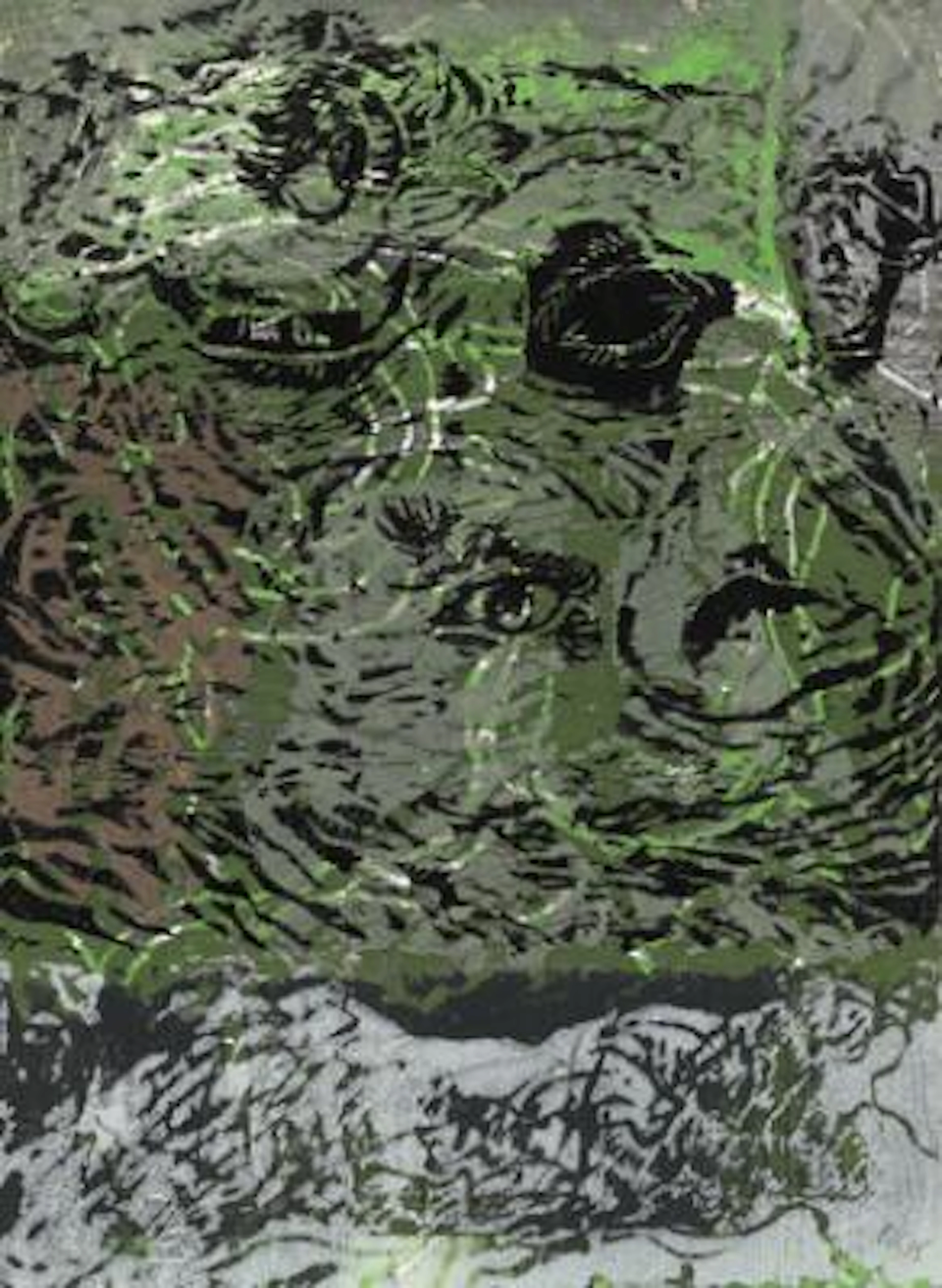 Per Kirkeby: Untitled. Signed PK 88, 7/10. Woodcut in colours. Sheet