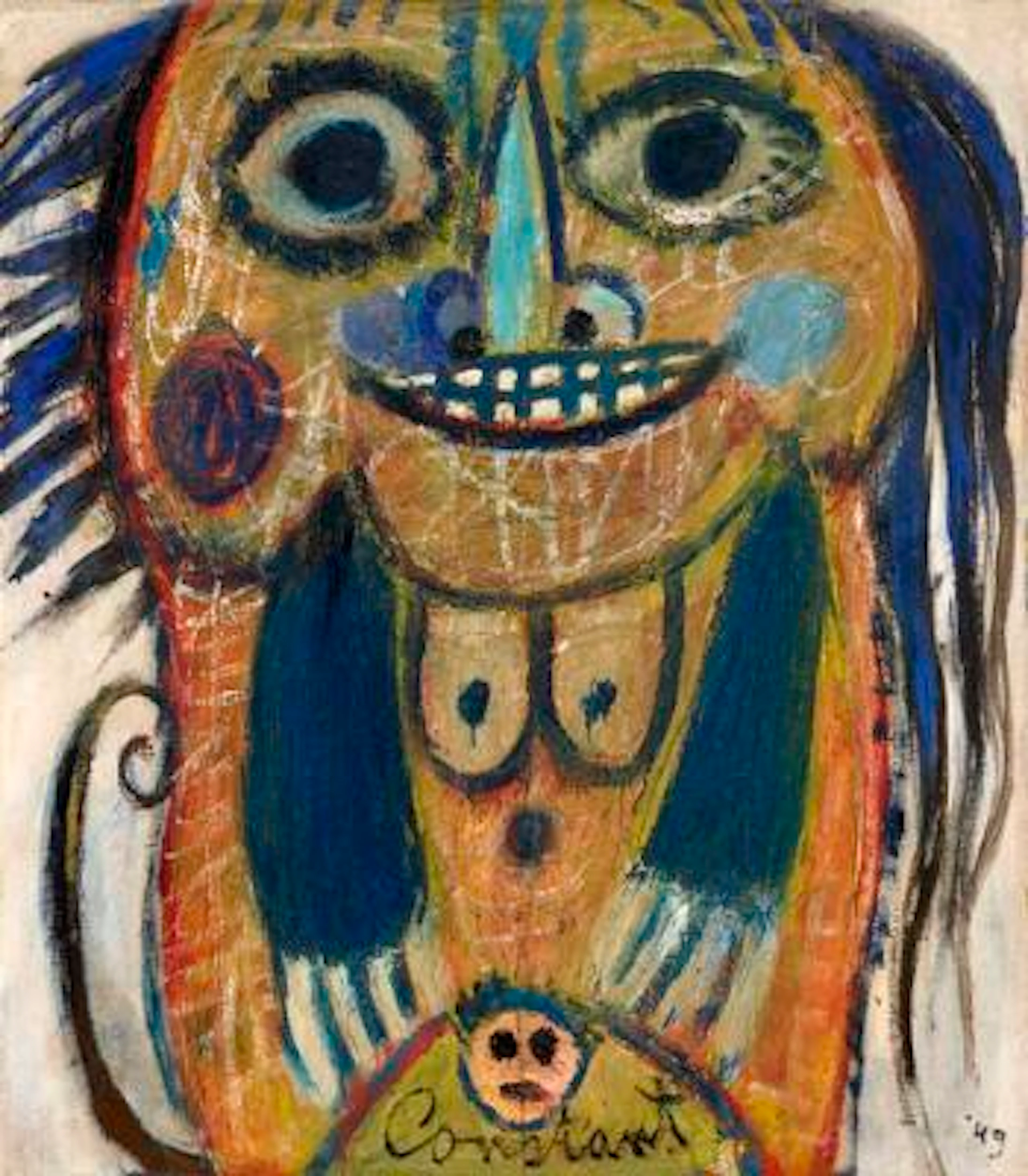 Constant: "La femme terrible", 1949. Signed Constant 49. Oil on canvas.