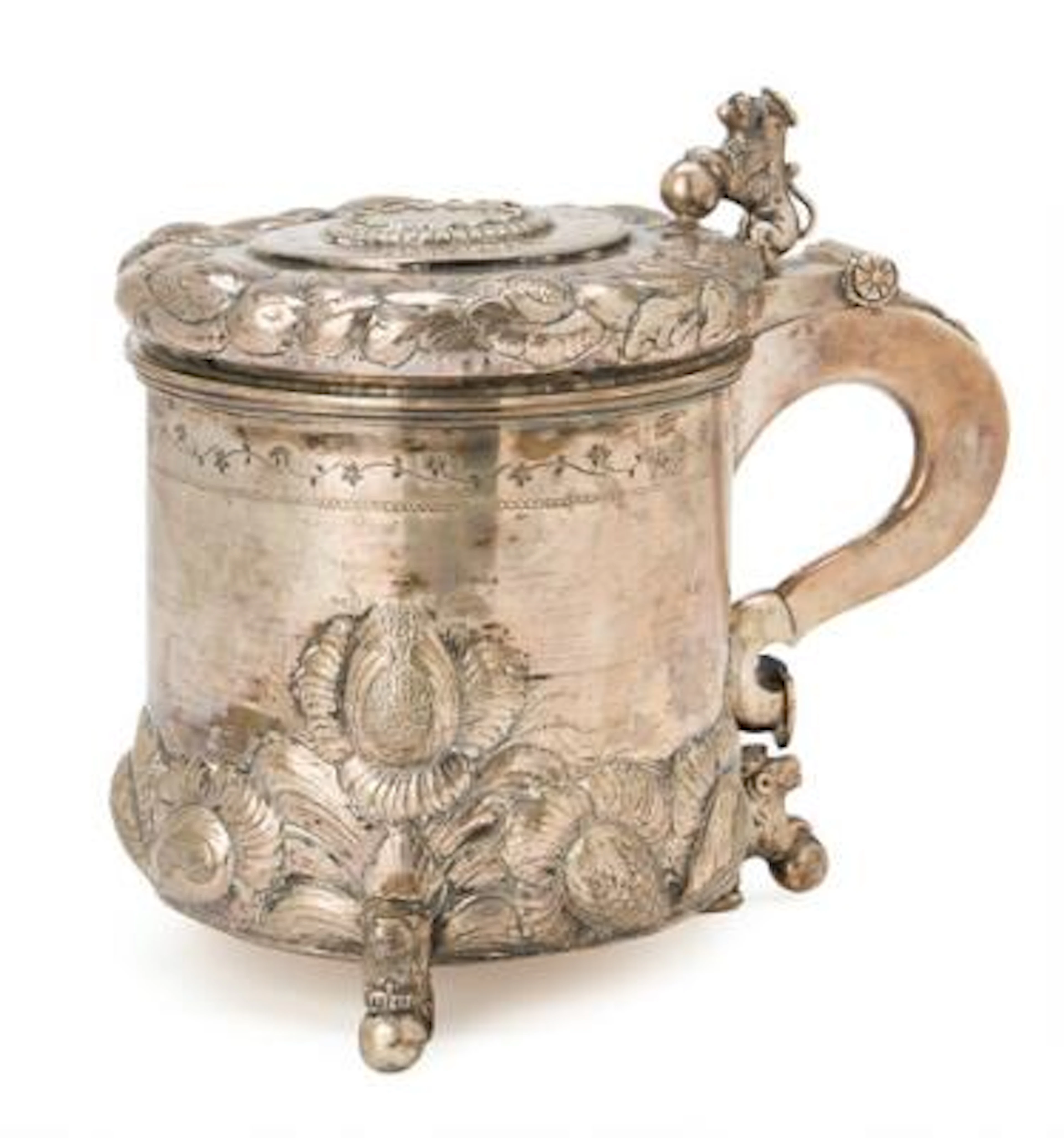 A Baroque style silver tankard. 19th/20th century. Weight 1182 g.