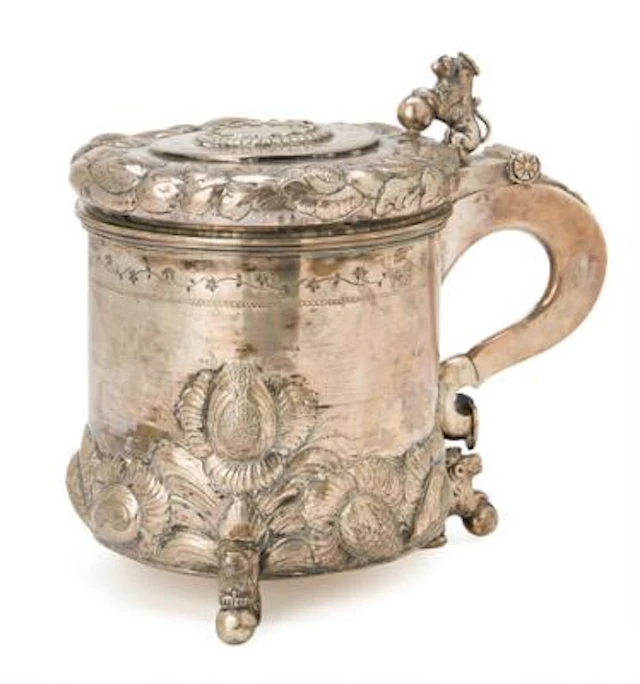 A Baroque style silver tankard. 19th/20th century. Weight 1182 g.