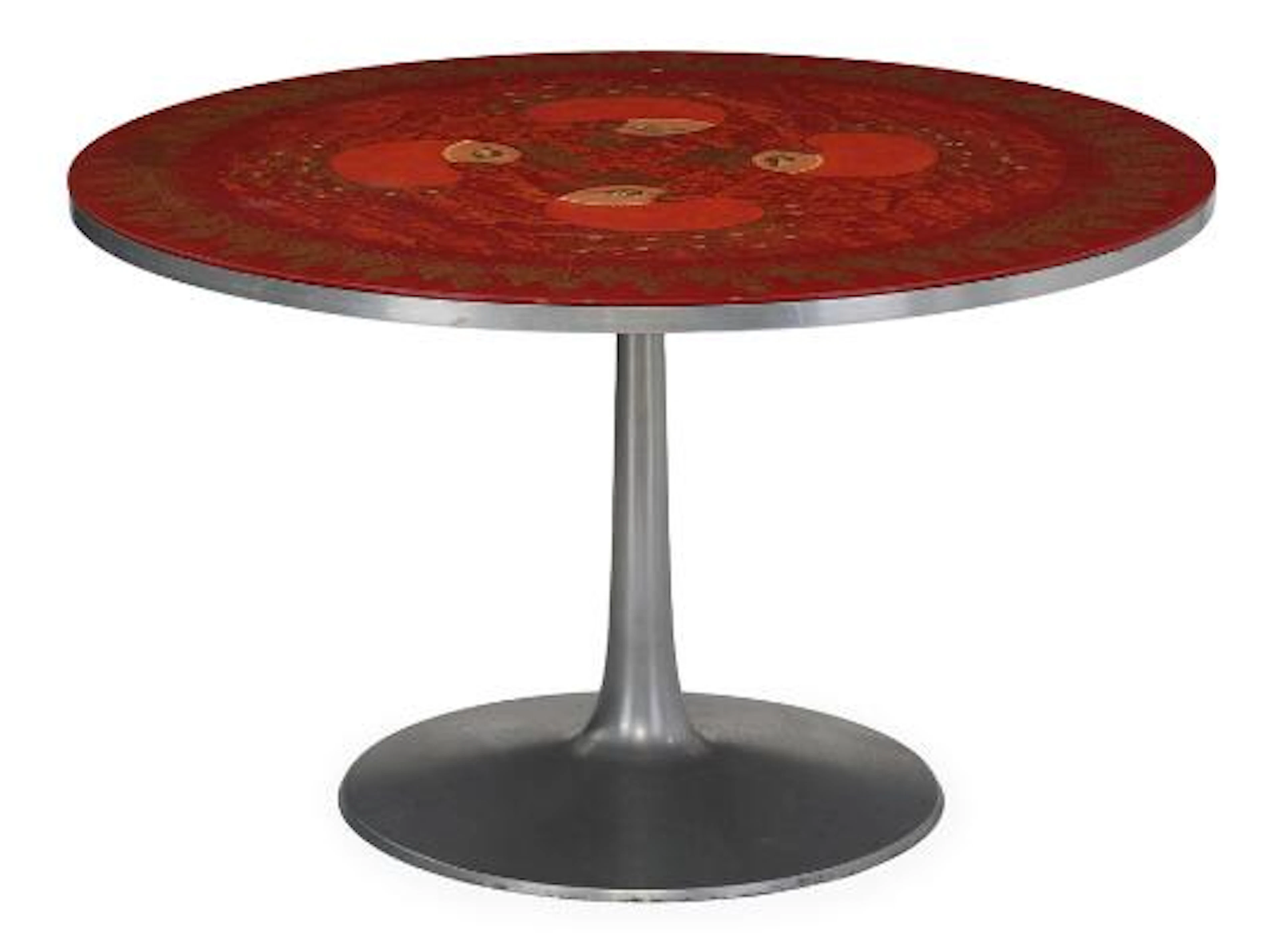 Susanne Fjeldsøe Mygge: Circular table with trumpet-shaped foot in