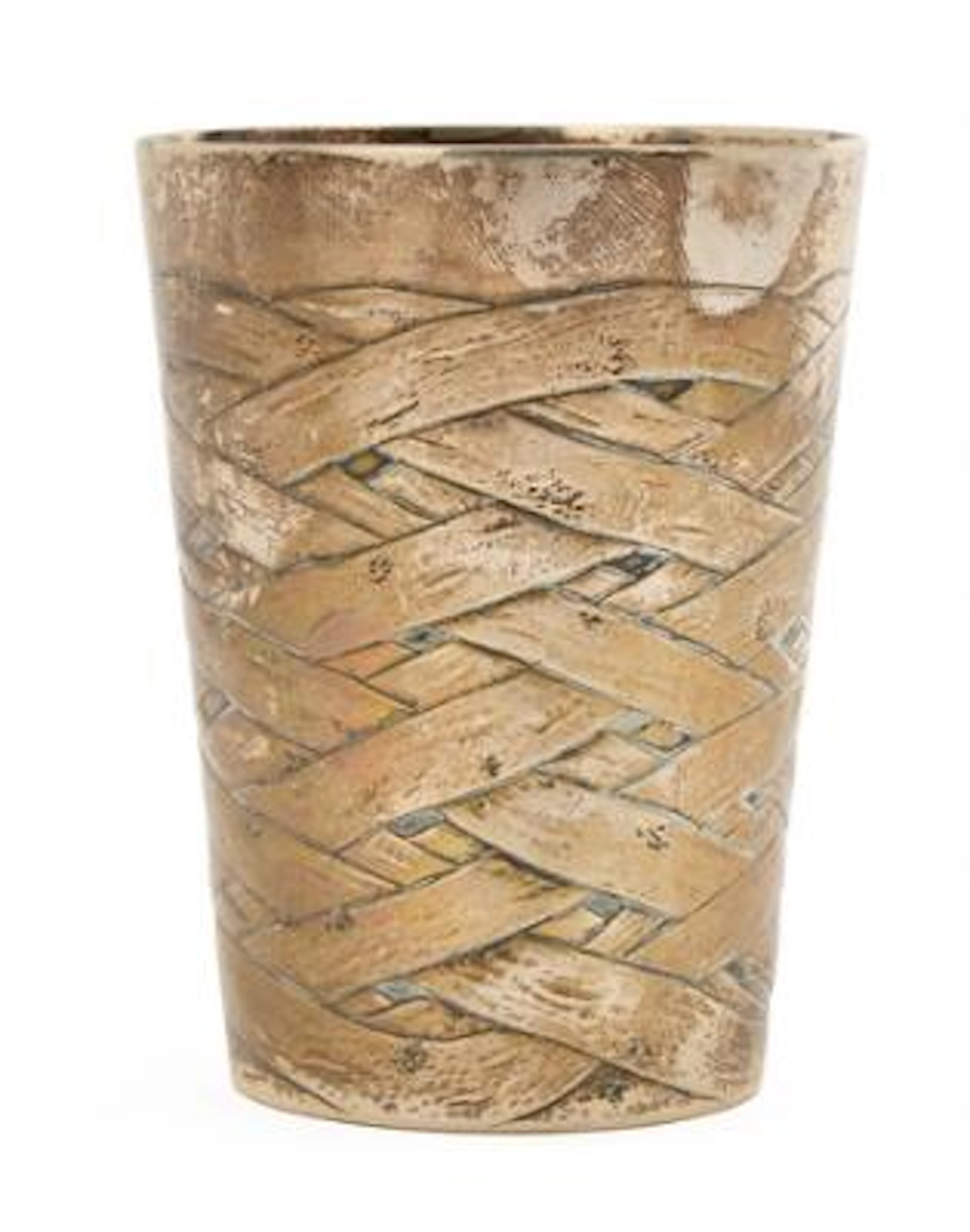 Trompe-l'œil silver beaker with sides made as wickerwork. Michelsen