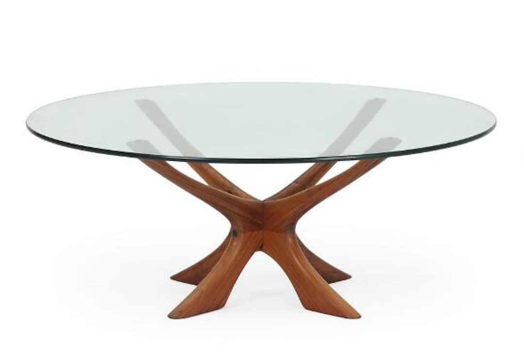 Illum Wikkelsø: Coffee table in rosewood with light smoked glass top.